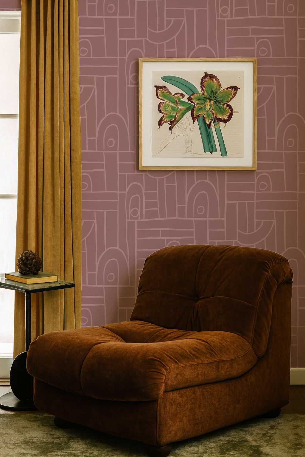 Deco Tile Wallpaper, lilac