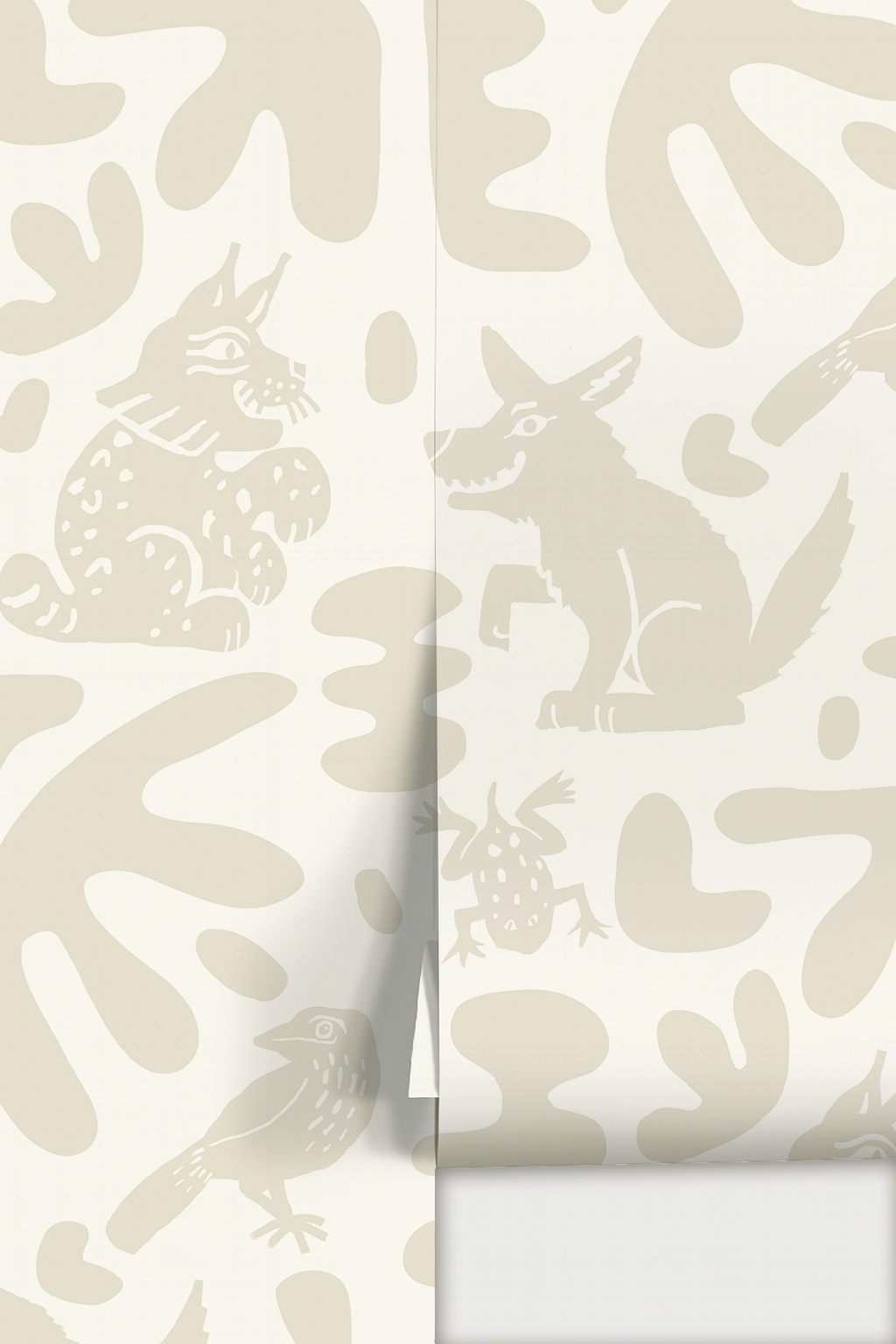 Abstract Animales Wallpaper, white & neutral