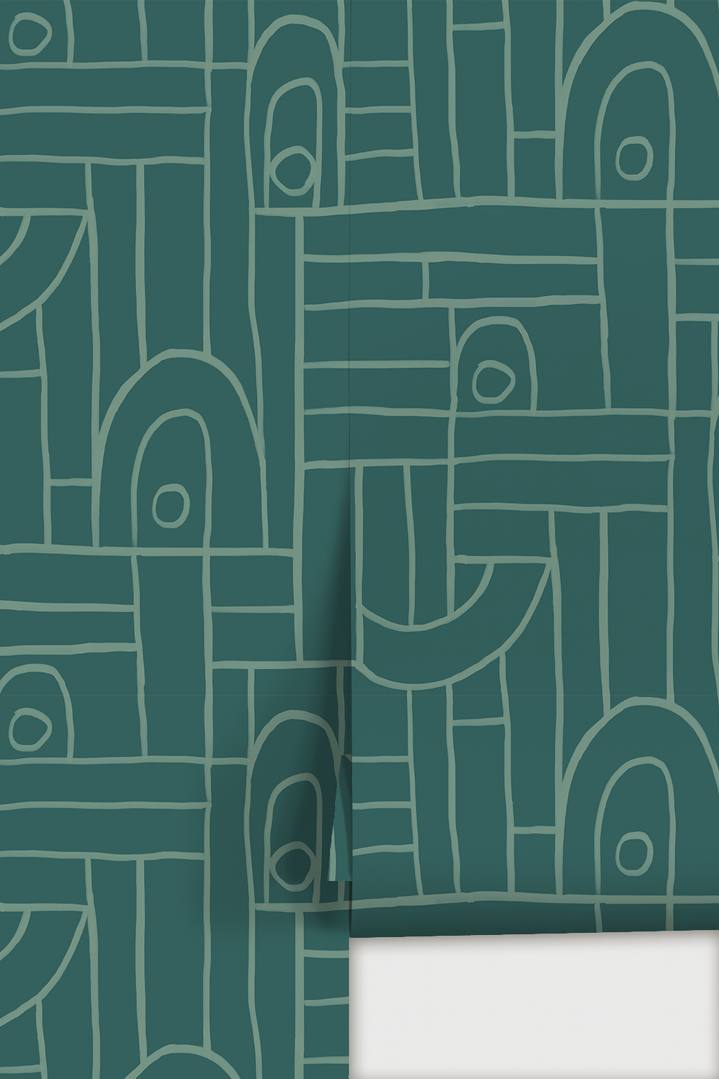Deco Tile Wallpaper, teal