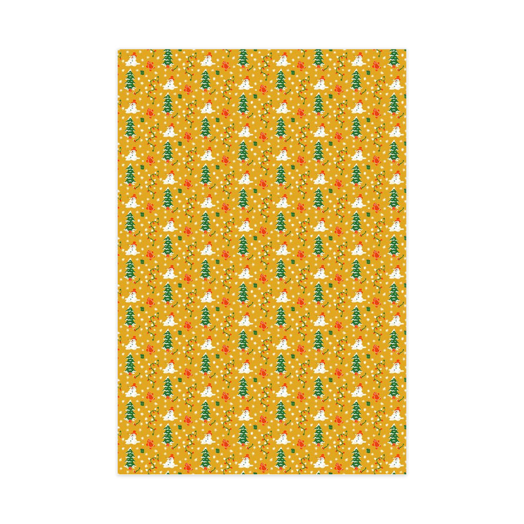 Holidaze Wrapping Paper, Large Roll, mustard