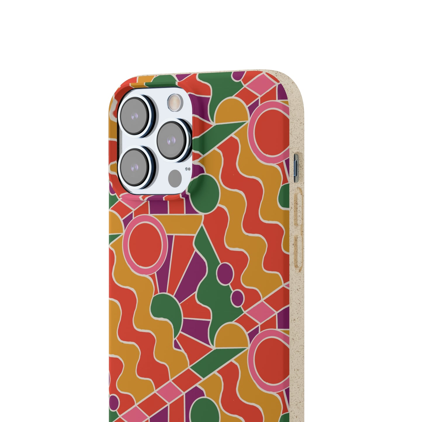 Day Trippin' Biodegradable Phone Case, purple, red, yellow and green