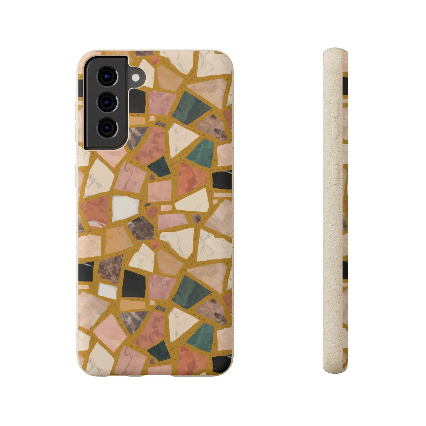 Dolce Terrazzo Biodegradable Phone Case, mustard yellow