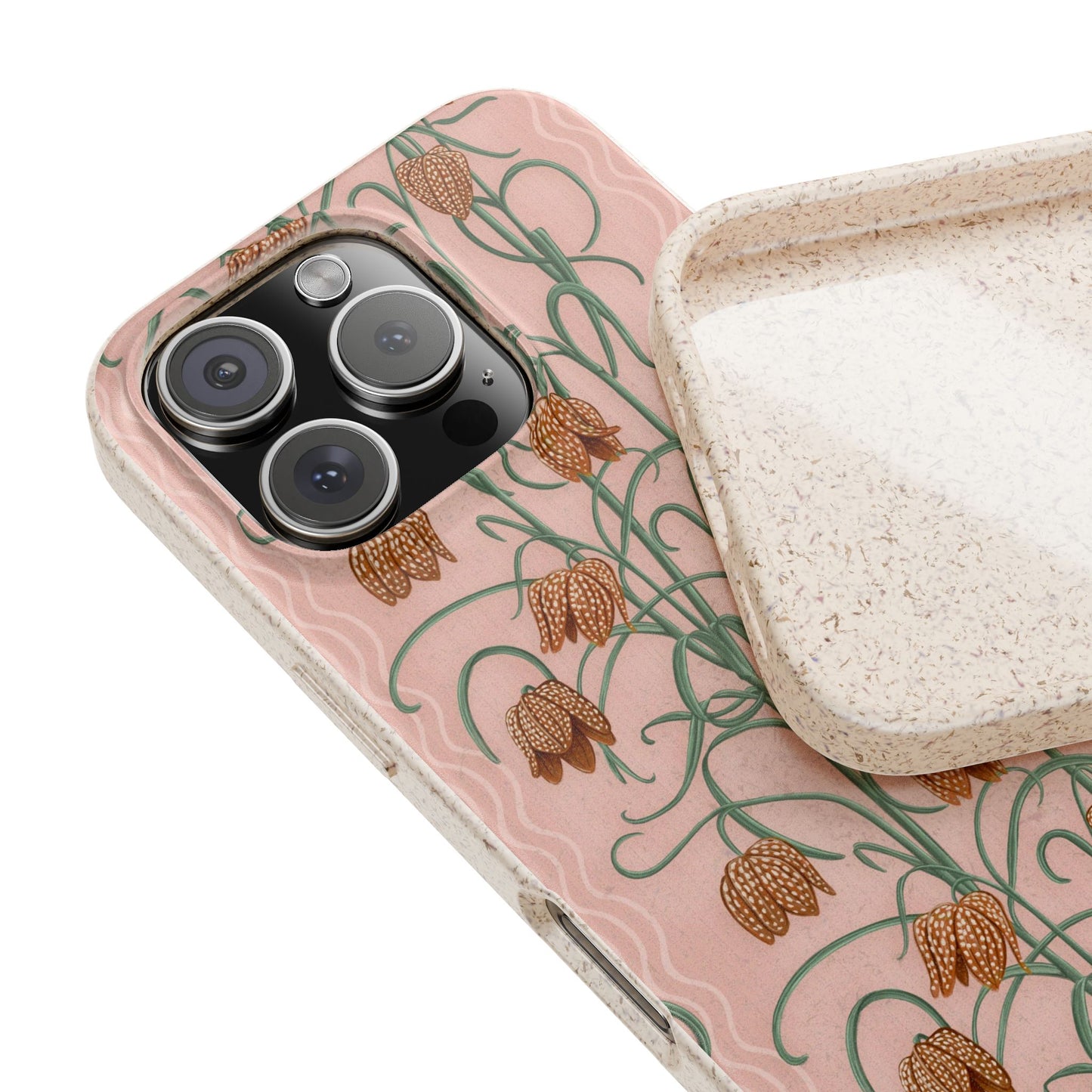 Campanas Phone Case - pink and burnt orange - Eco-Friendly, Biodegradable