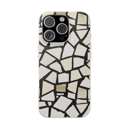 Dolce Terrazzo Phone Case - black and white - Eco-Friendly, Biodegradable