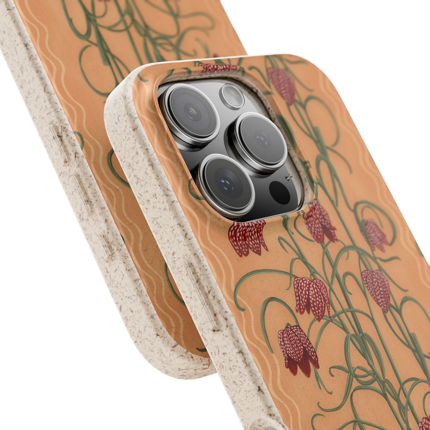 Campanas Phone Case - peach and rust - Eco-Friendly, Biodegradable