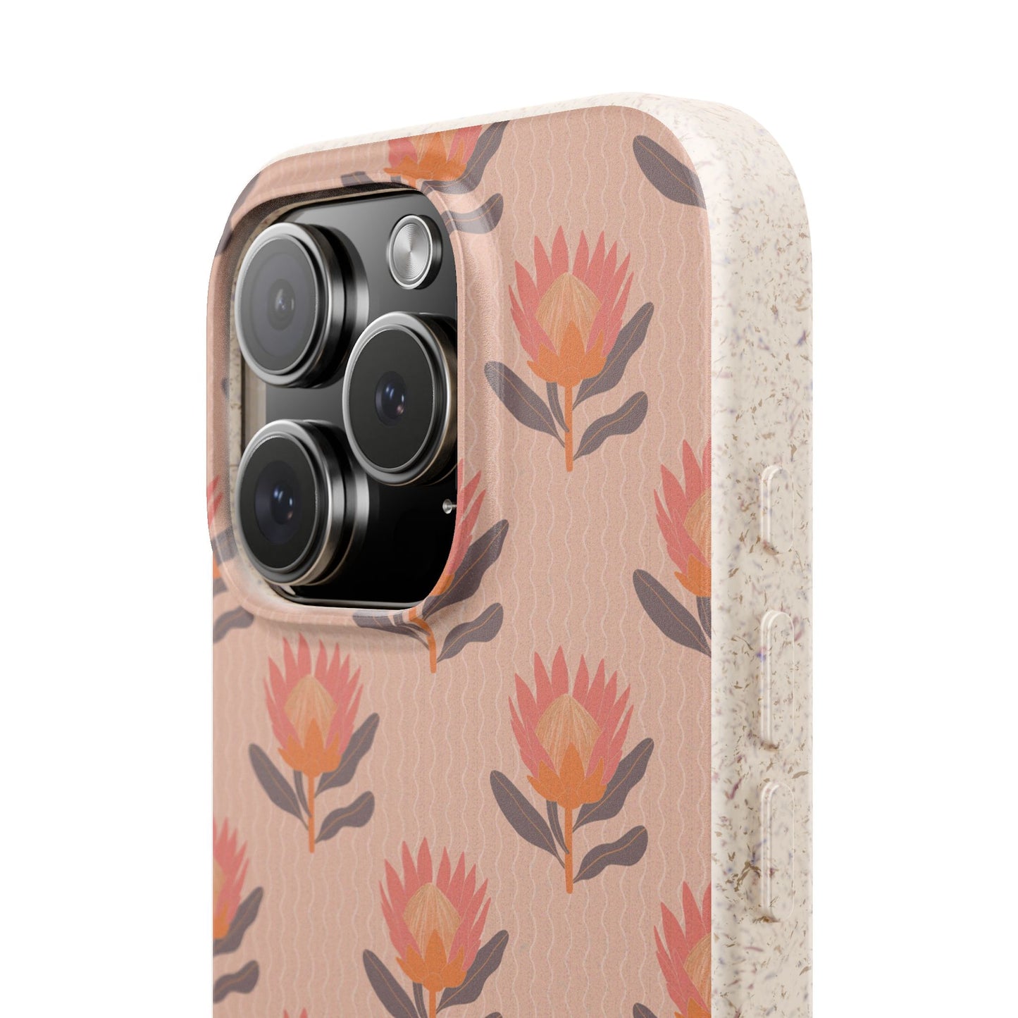 King Protea Phone Case - coral and orange - Eco-Friendly, Biodegradable
