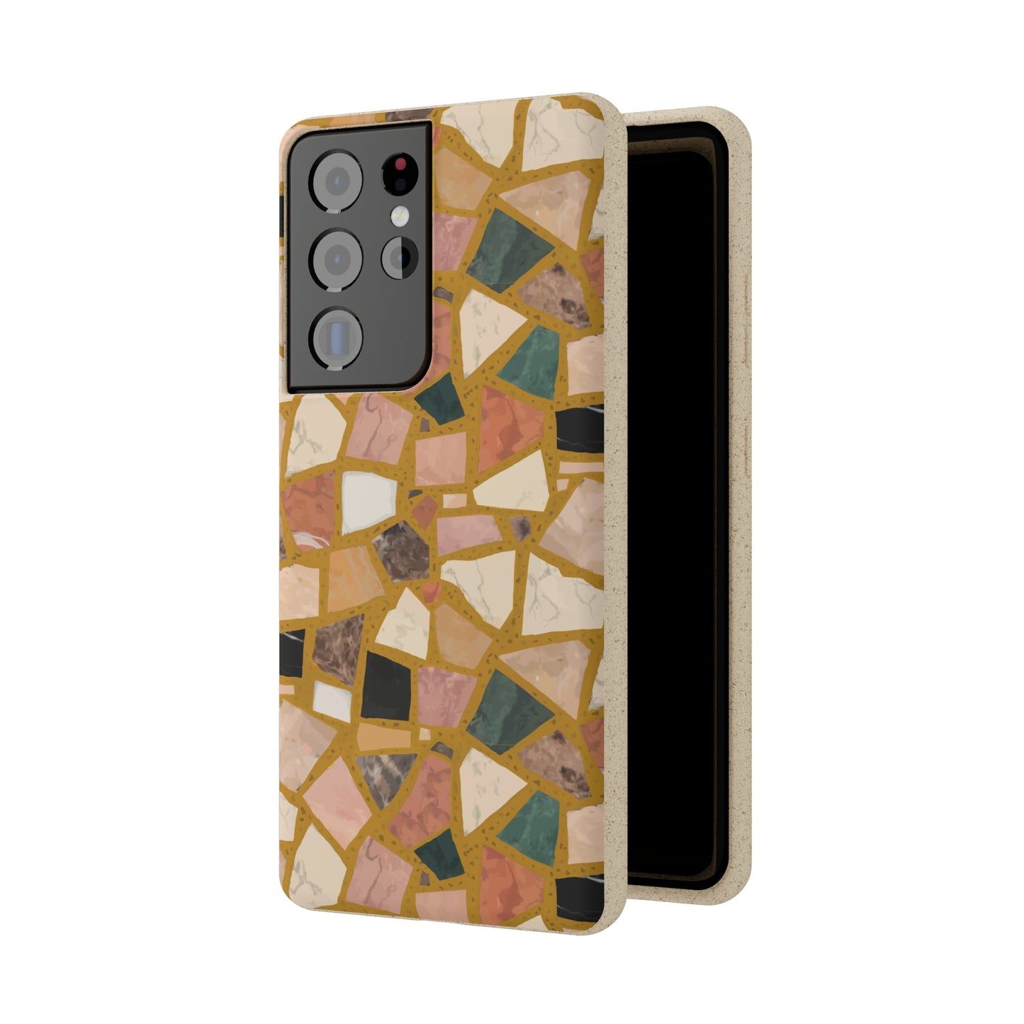 Dolce Terrazzo Biodegradable Phone Case, mustard yellow