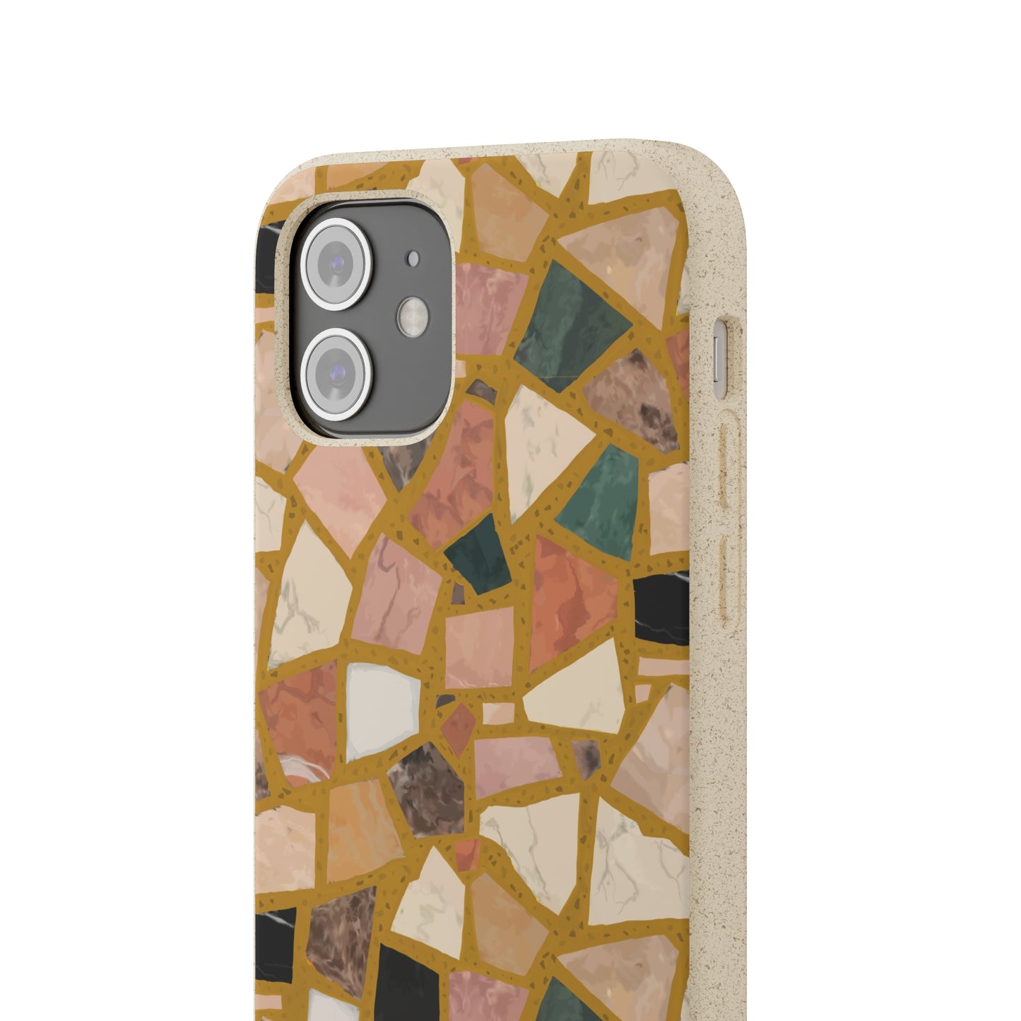 Dolce Terrazzo Biodegradable Phone Case, mustard yellow