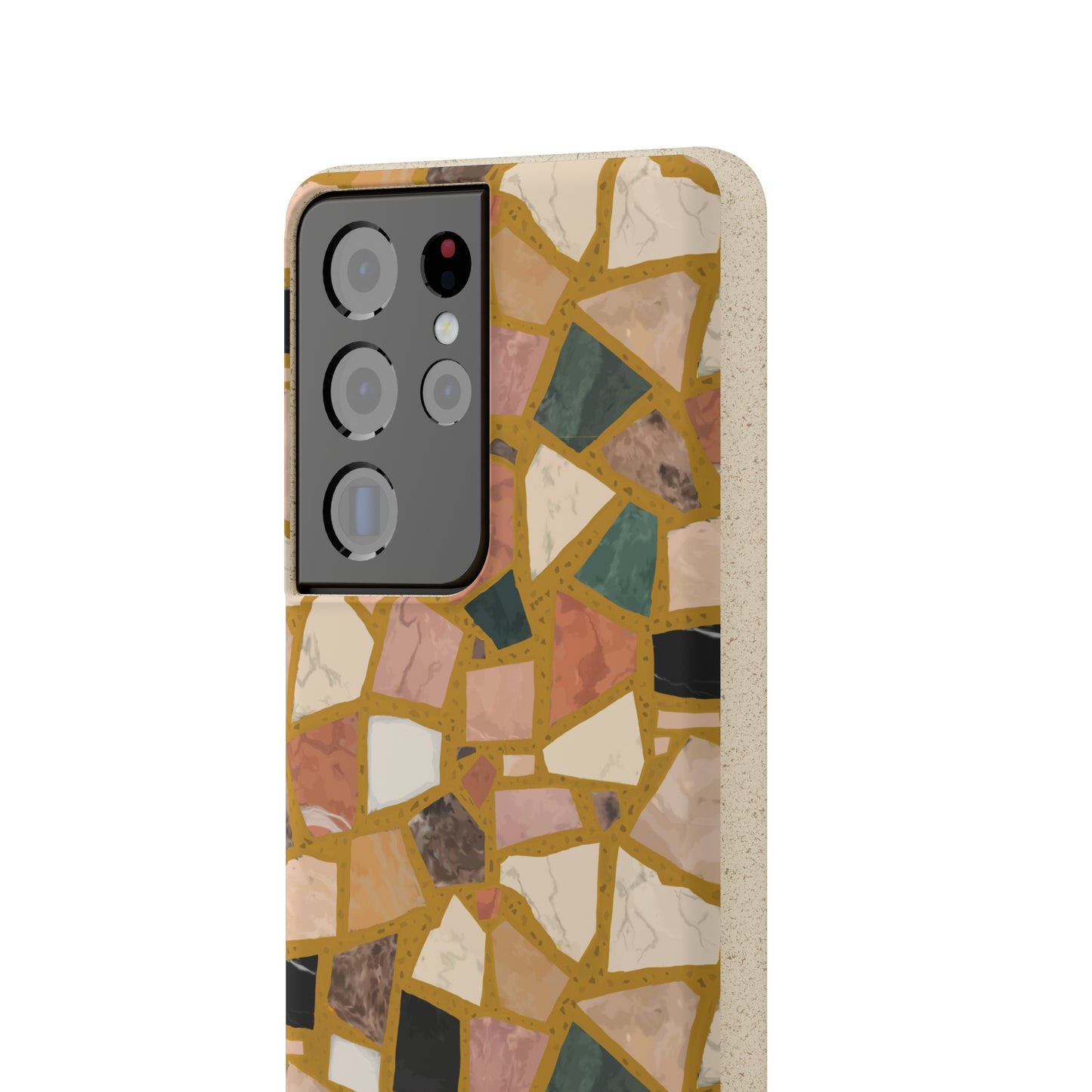 Dolce Terrazzo Biodegradable Phone Case, mustard yellow