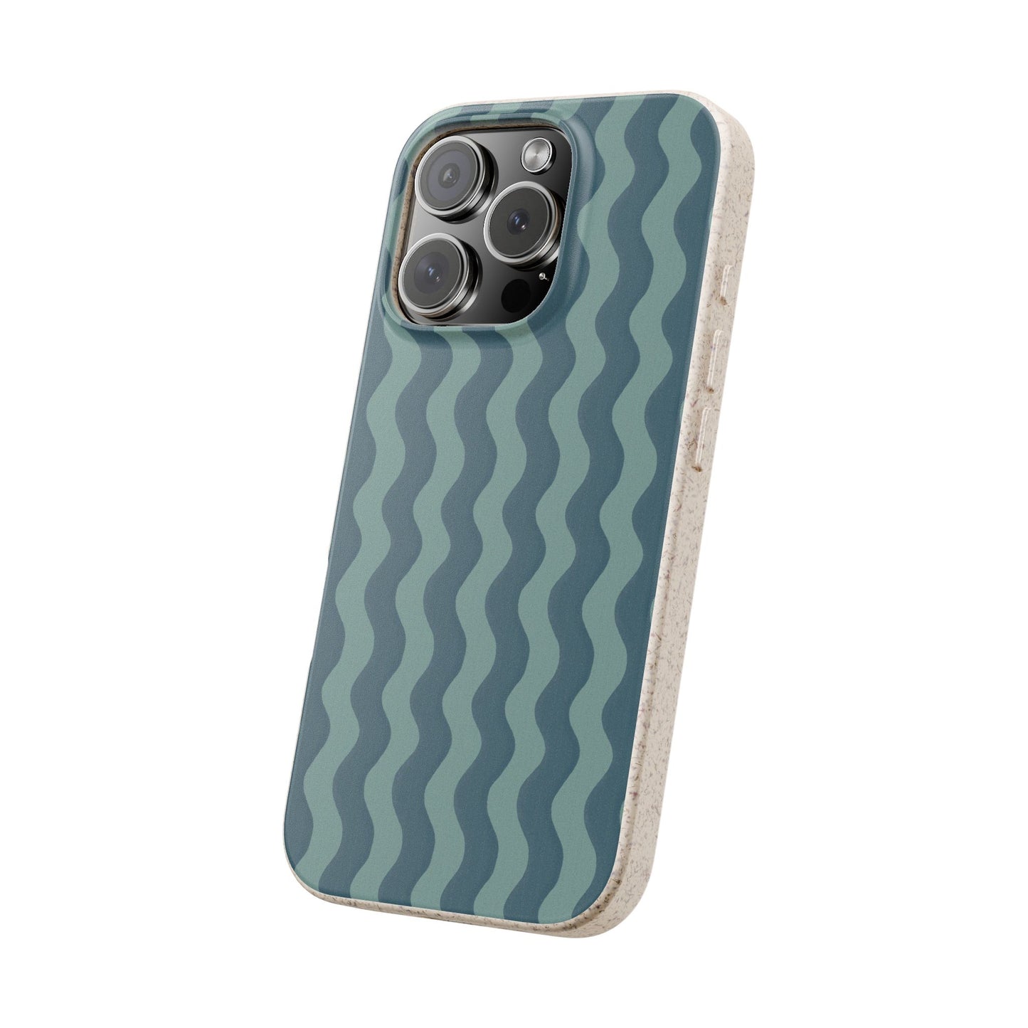 Ziggy Stripe Phone Case - blue and light teal - Eco-Friendly, Biodegradable