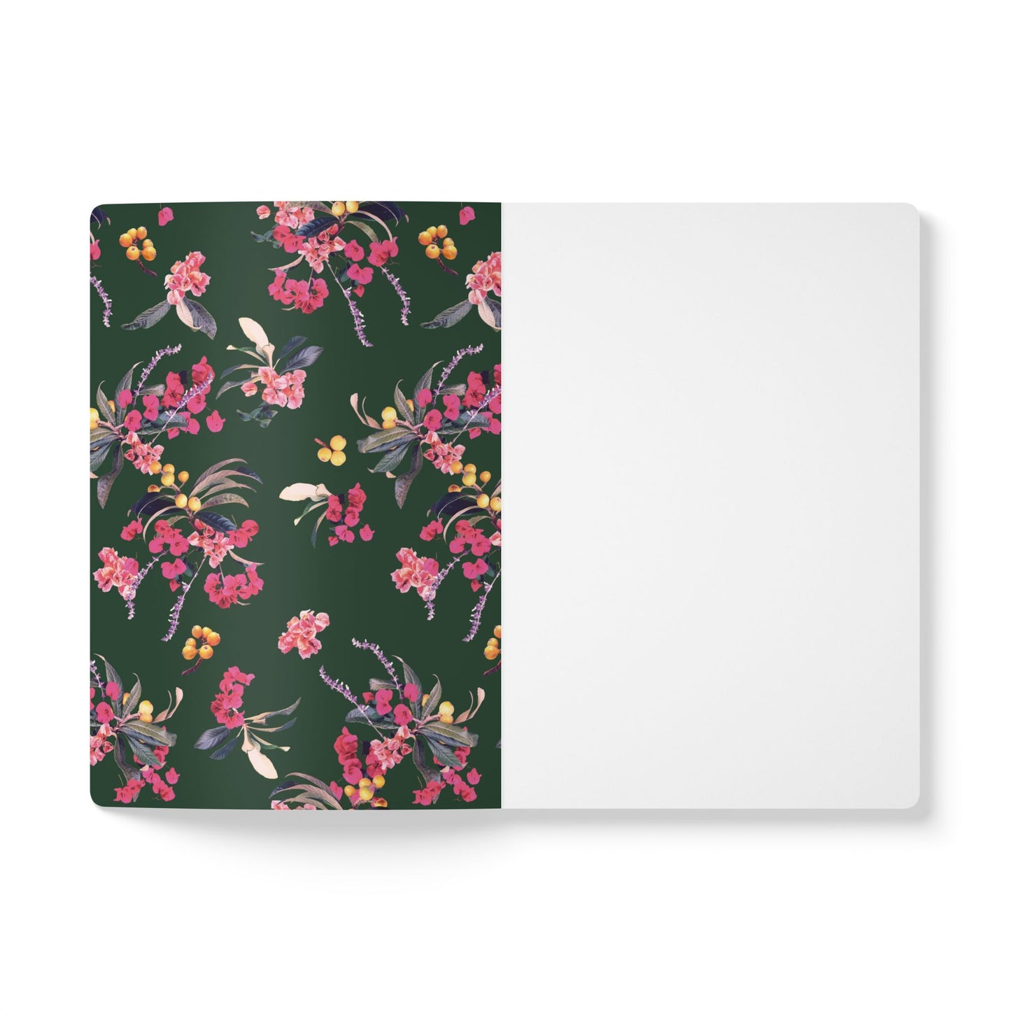 Floral Loquat Softcover Personalized Journal, peach, yellow (add your name)
