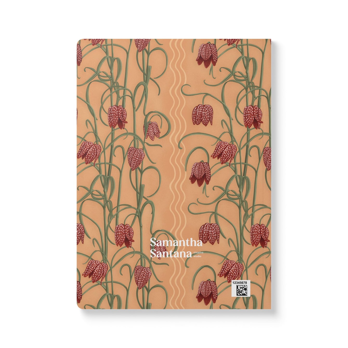 Campanas Softcover Personalized Journal, peach & rust (add your name)