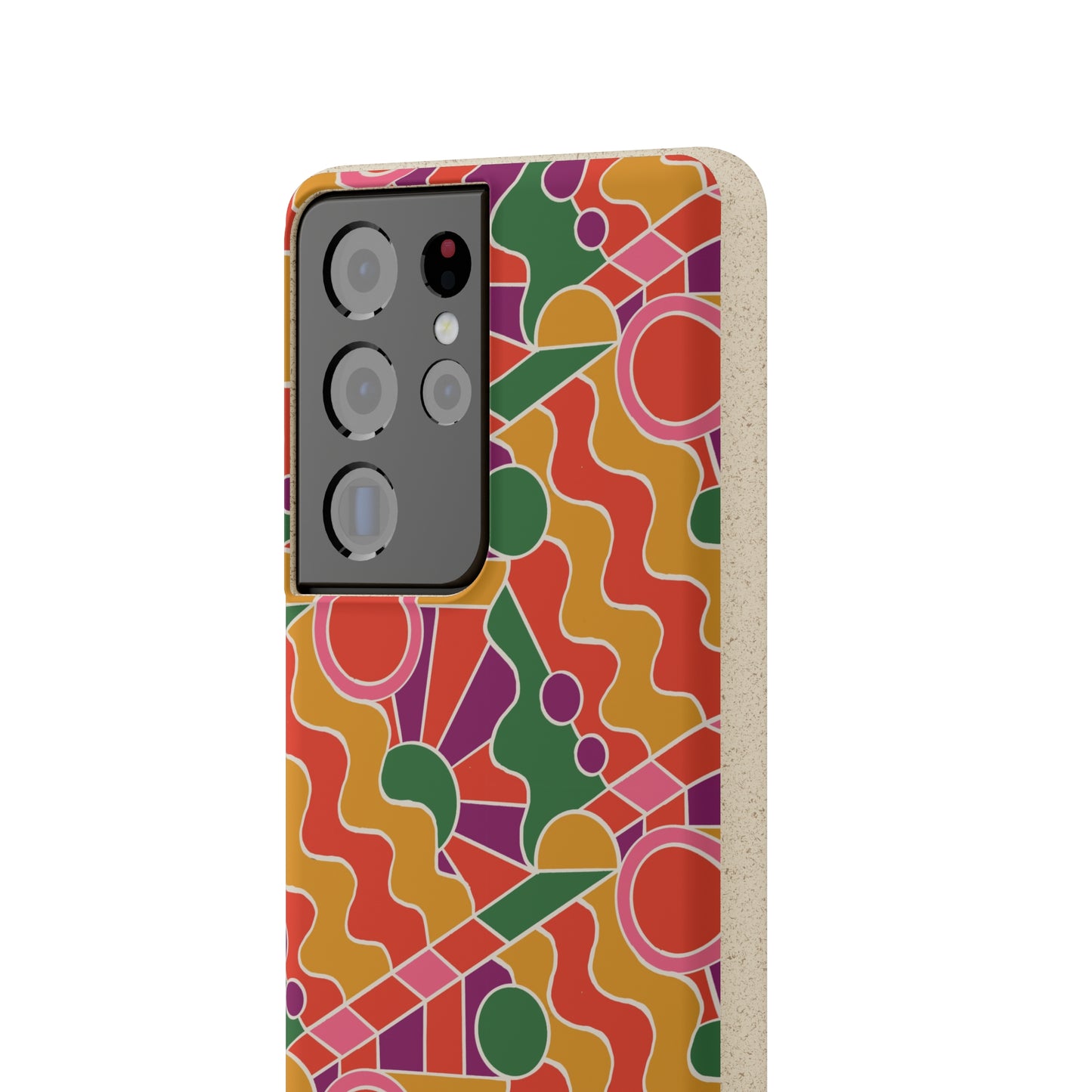 Day Trippin' Biodegradable Phone Case, purple, red, yellow and green