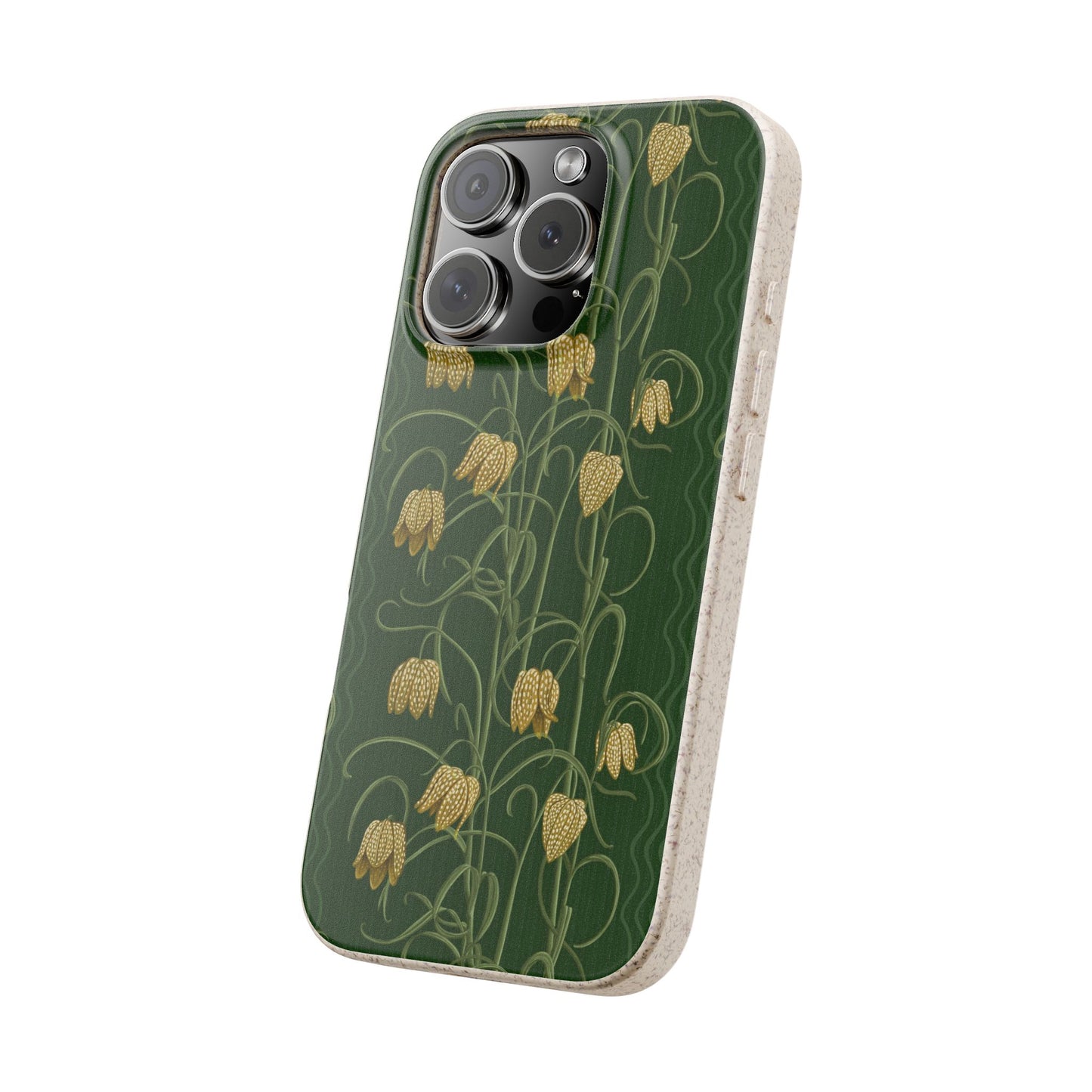 Campanas Phone Case - green and ocher - Eco-Friendly, Biodegradable