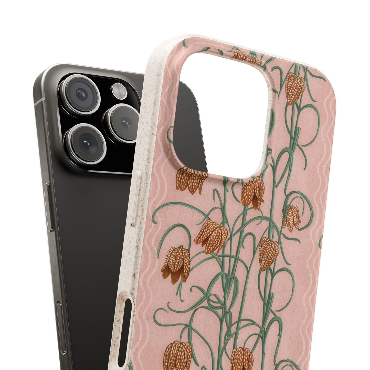 Campanas Phone Case - pink and burnt orange - Eco-Friendly, Biodegradable