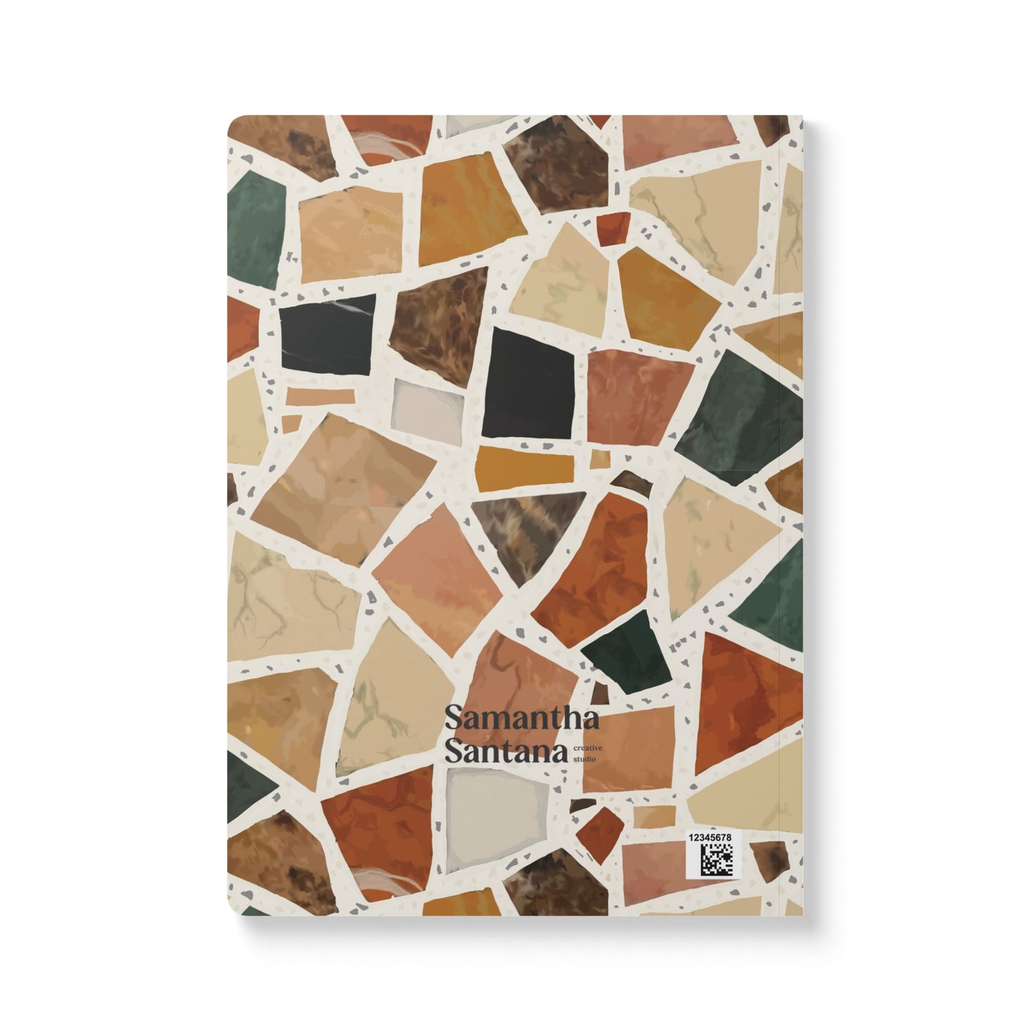 Dolce Terrazzo Softcover Personalized Journal, white and multicolor (add your name)