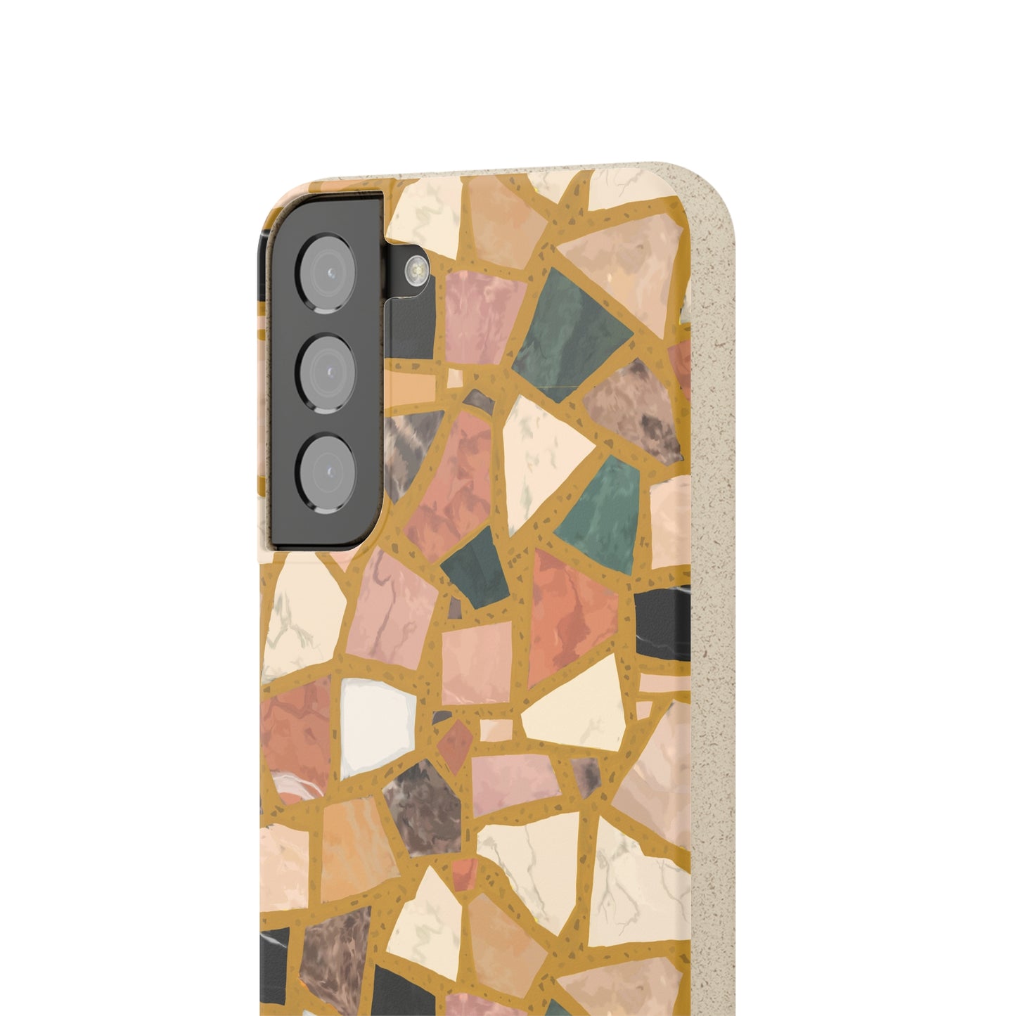 Dolce Terrazzo Biodegradable Phone Case, mustard yellow