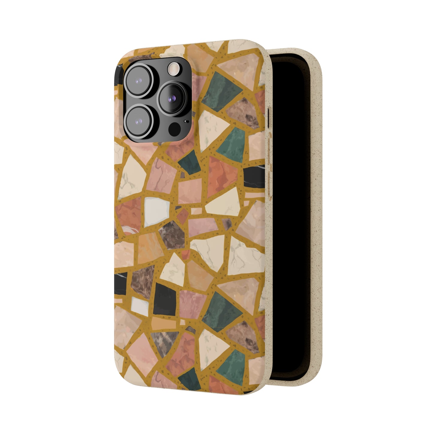 Dolce Terrazzo Biodegradable Phone Case, mustard yellow