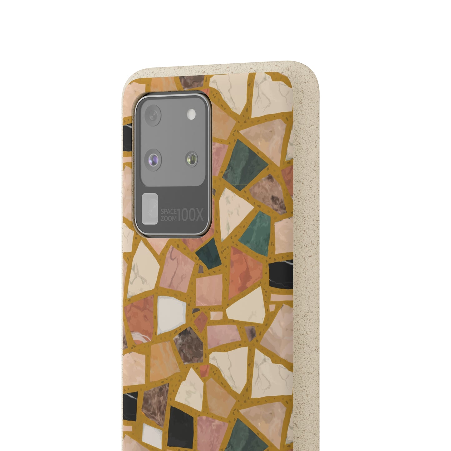 Dolce Terrazzo Biodegradable Phone Case, mustard yellow