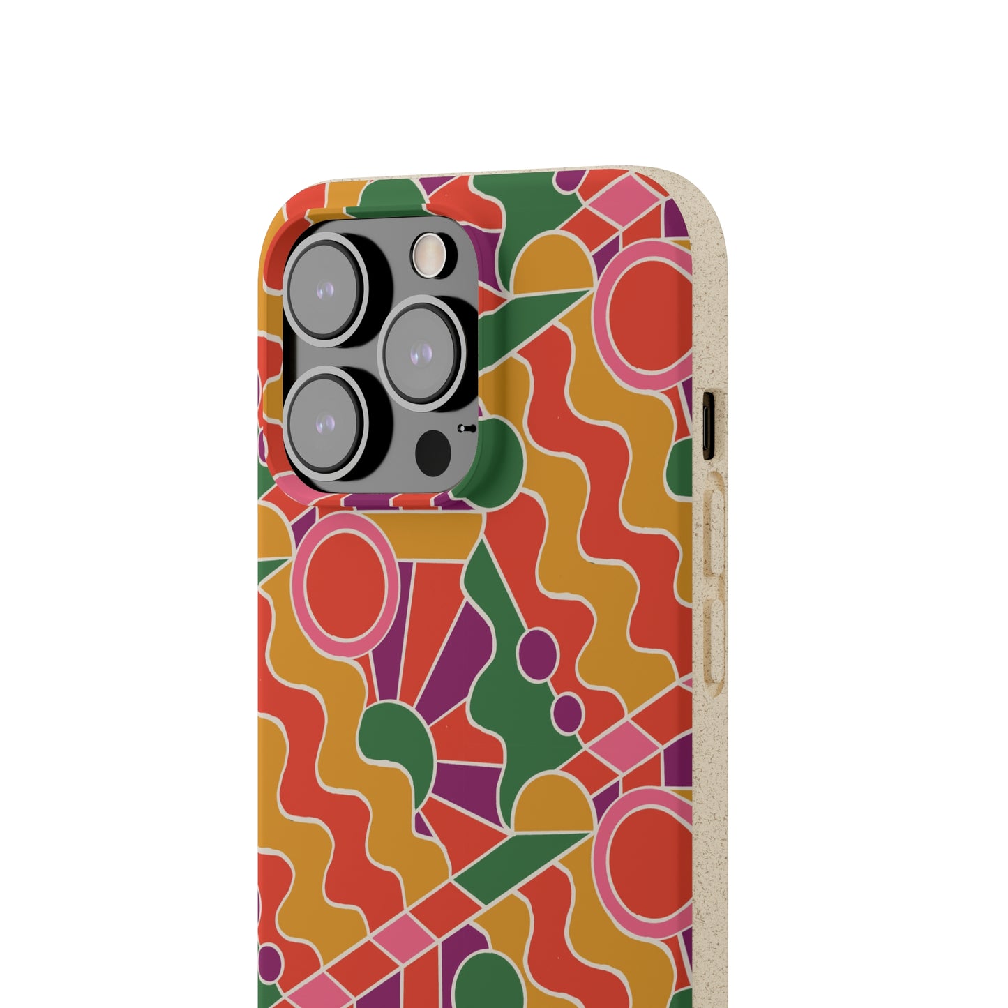 Day Trippin' Biodegradable Phone Case, purple, red, yellow and green