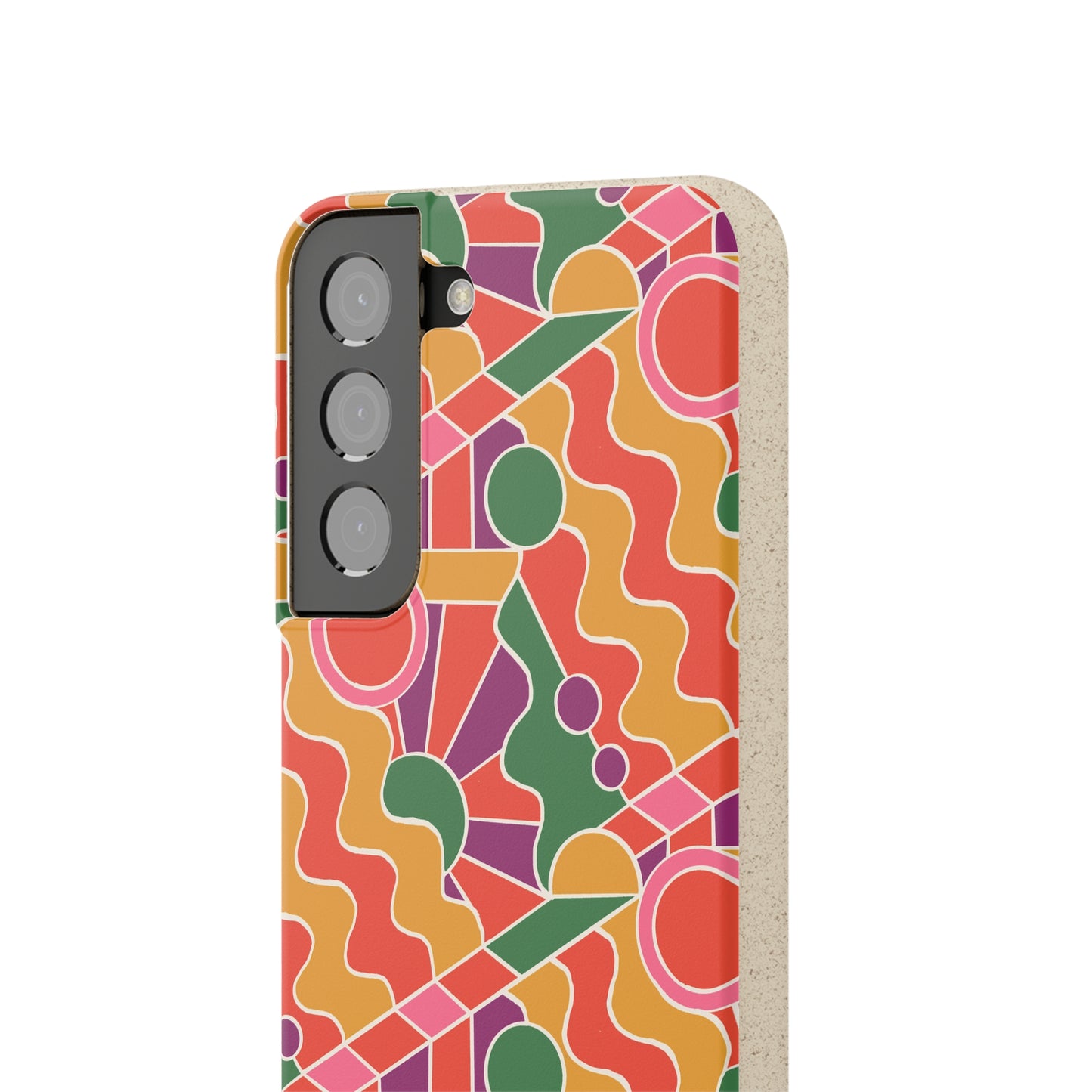 Day Trippin' Biodegradable Phone Case, purple, red, yellow and green