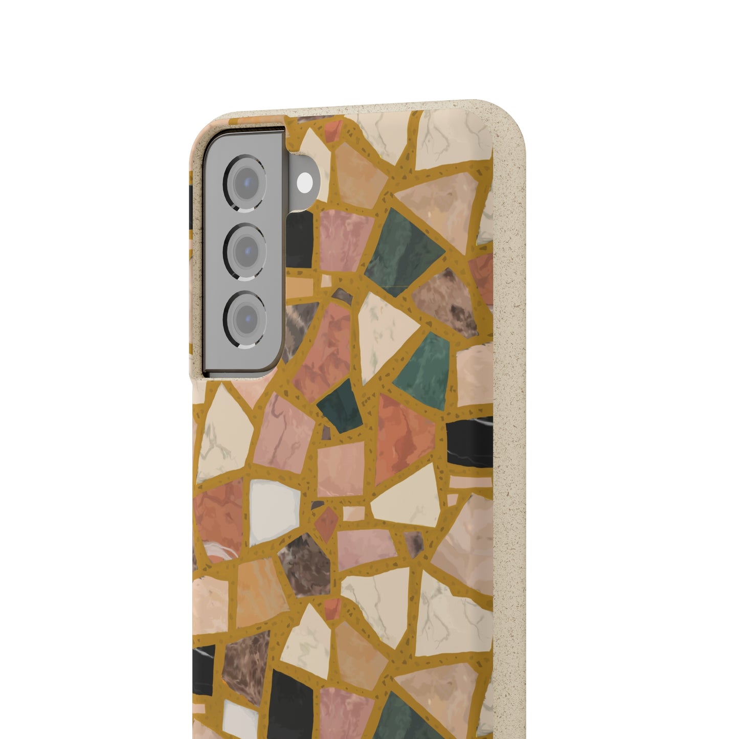 Dolce Terrazzo Biodegradable Phone Case, mustard yellow