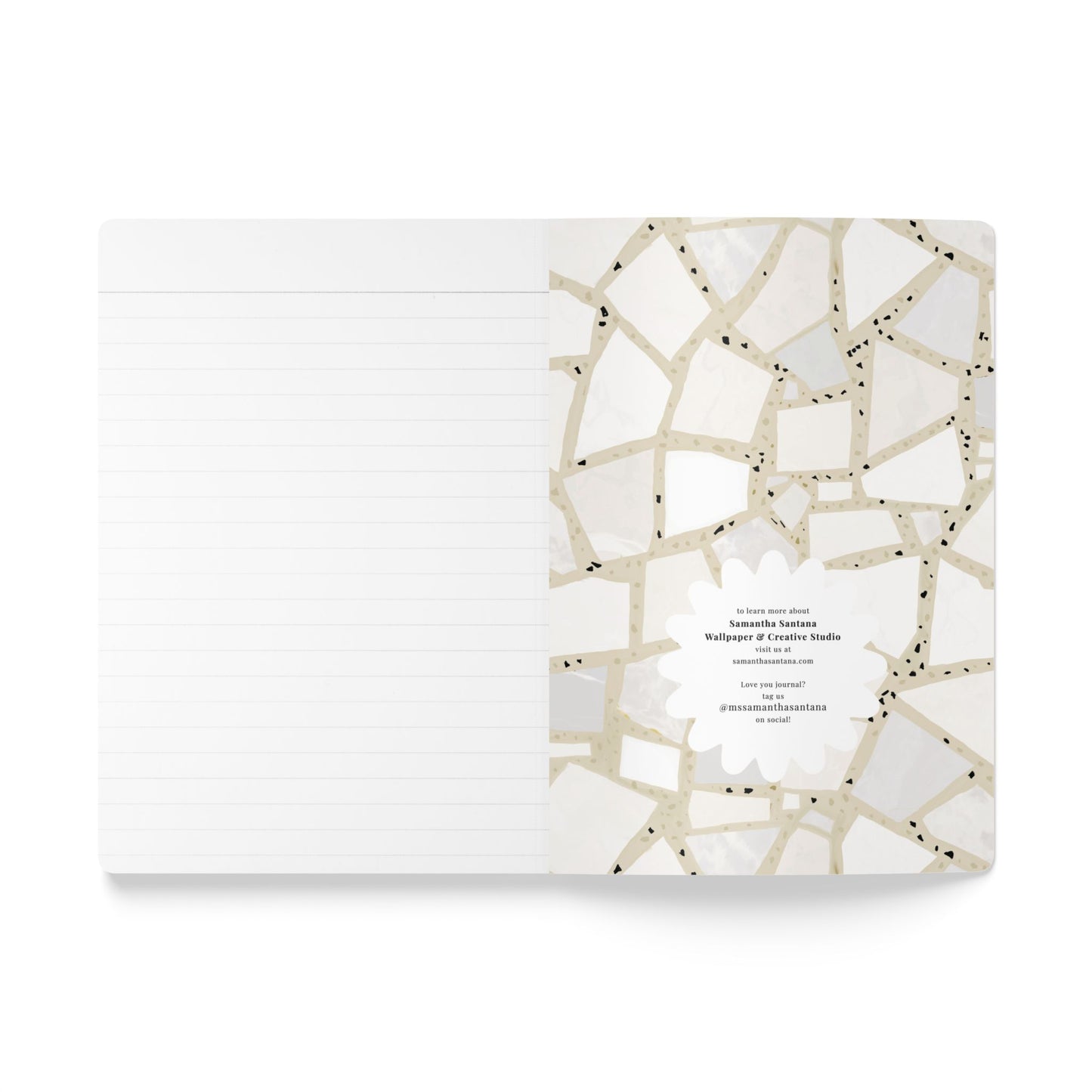 Dolce Terrazzo Softcover Personalized Journal, Peach and multicolor (add your name)