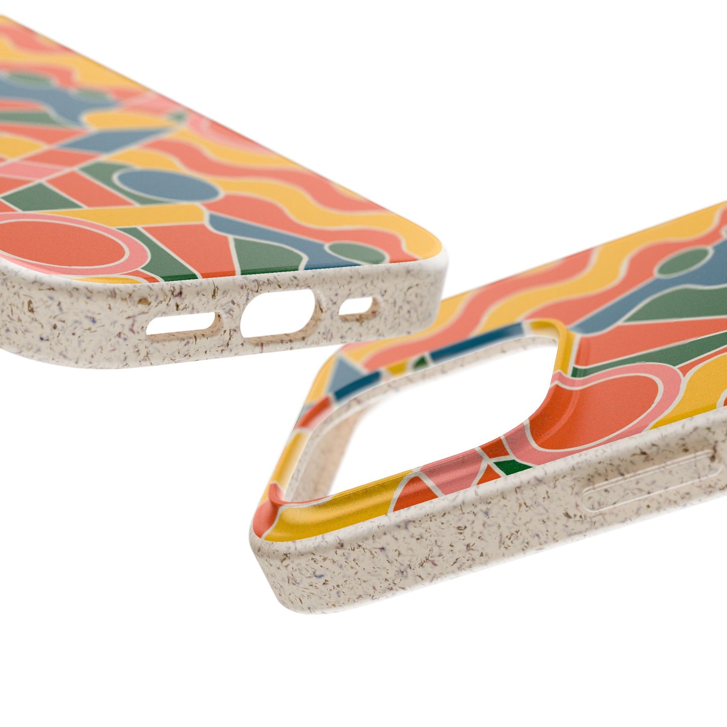 Day Trippin' Phone Case - yellow, orange, pink and green - Eco-Friendly, Biodegradable