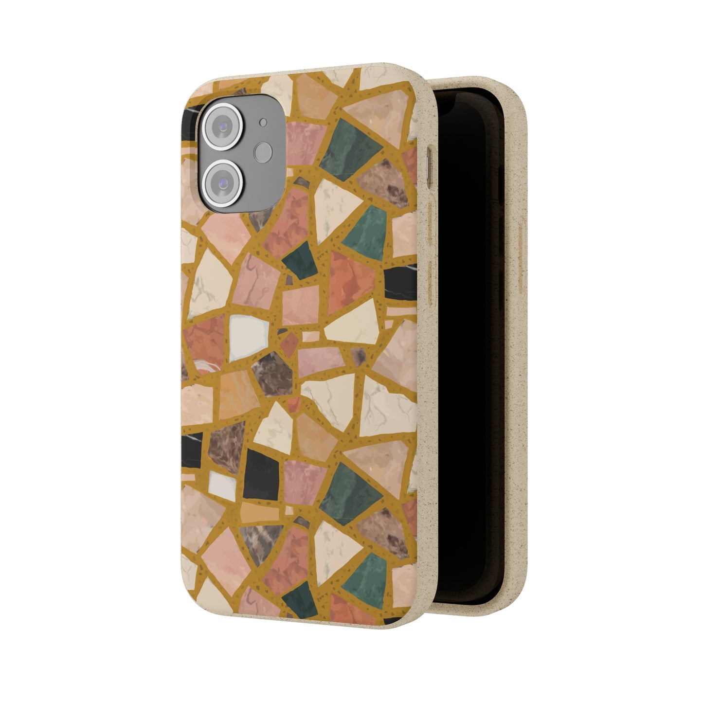 Dolce Terrazzo Biodegradable Phone Case, mustard yellow