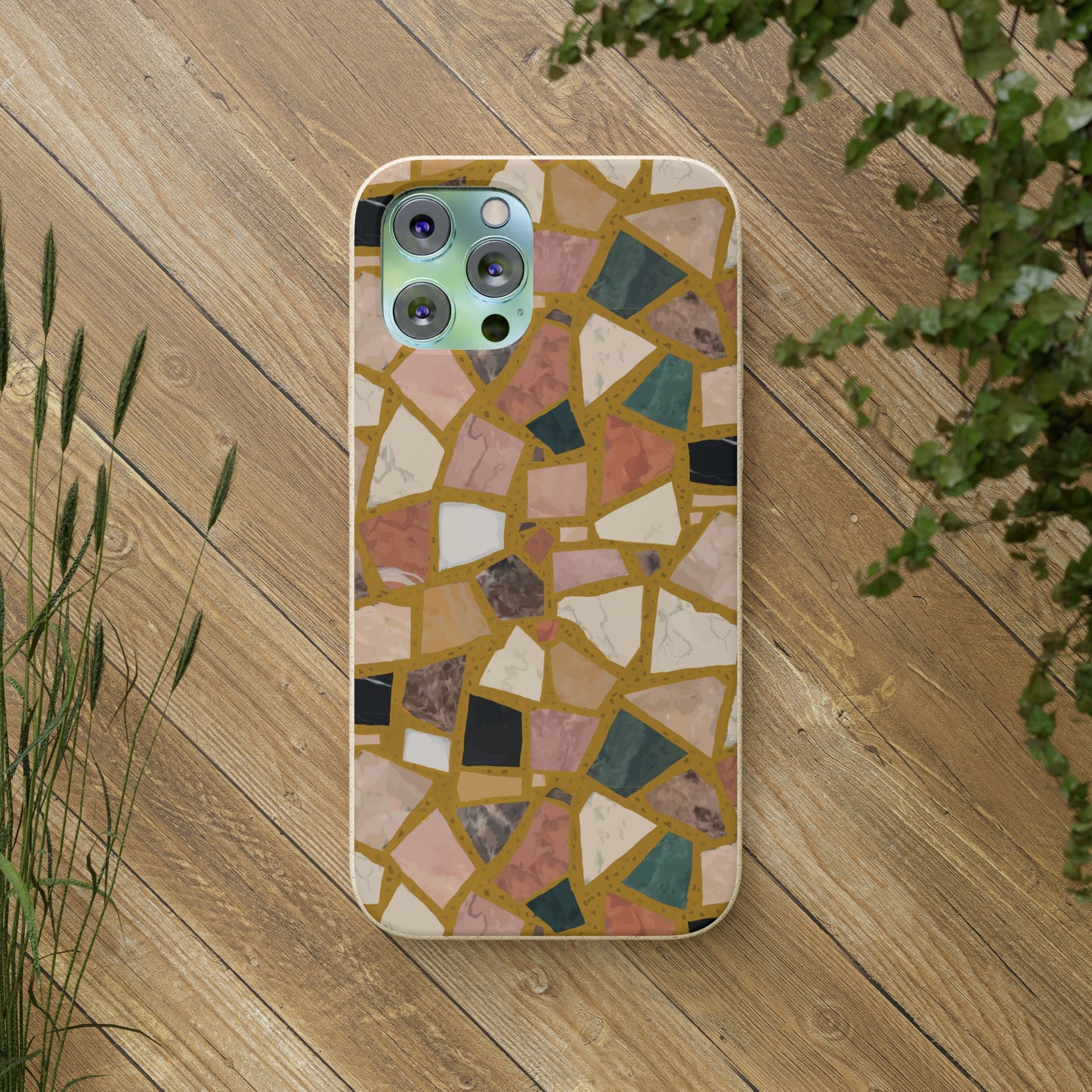 Dolce Terrazzo Biodegradable Phone Case, mustard yellow