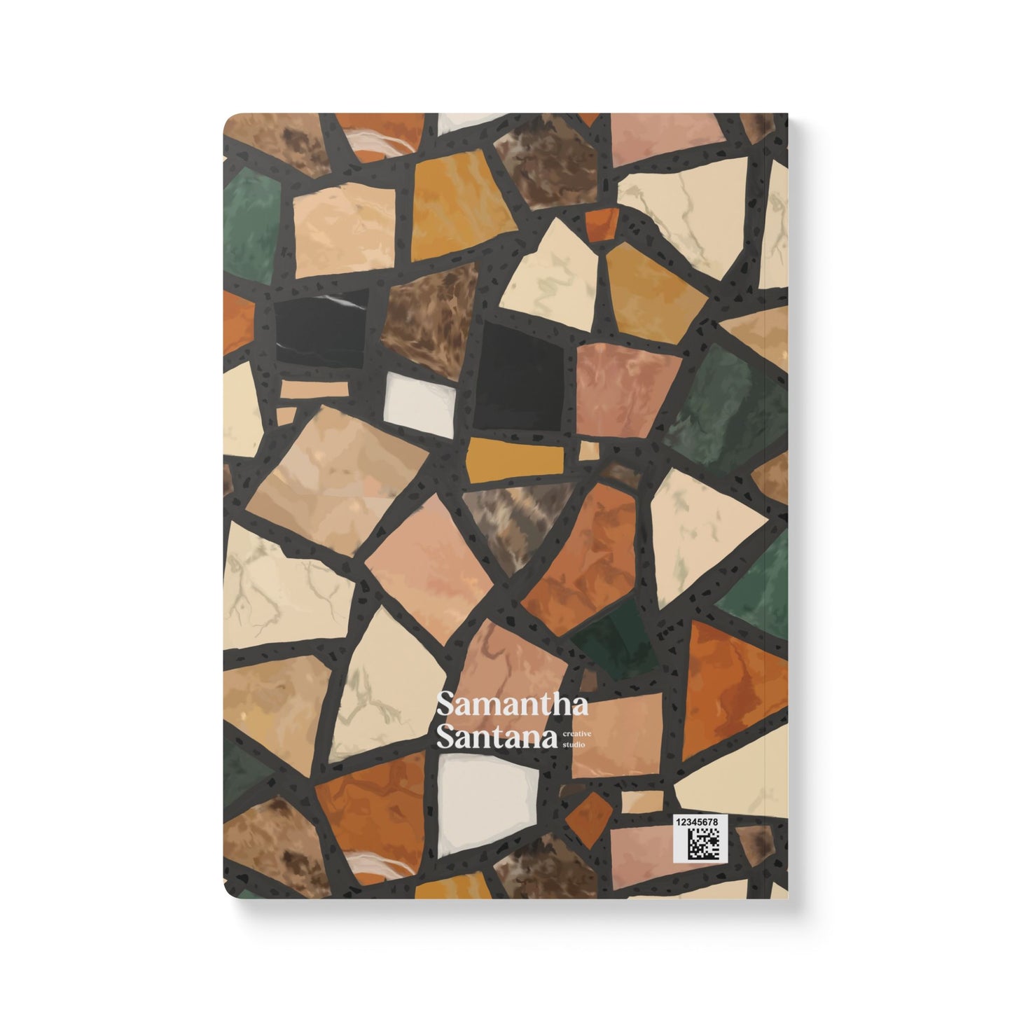 Dolce Terrazzo Softcover Personalized Journal, black and multicolor (add your name)