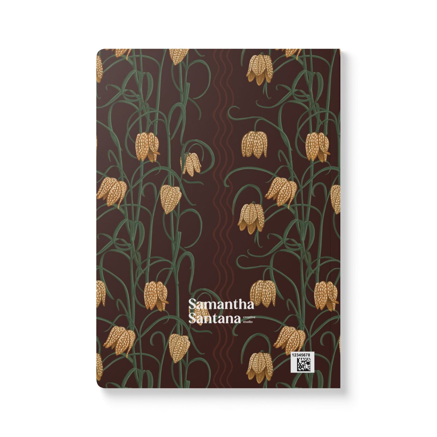 Campanas Softcover Personalized Journal, chocolate & goldenrod (add your name)