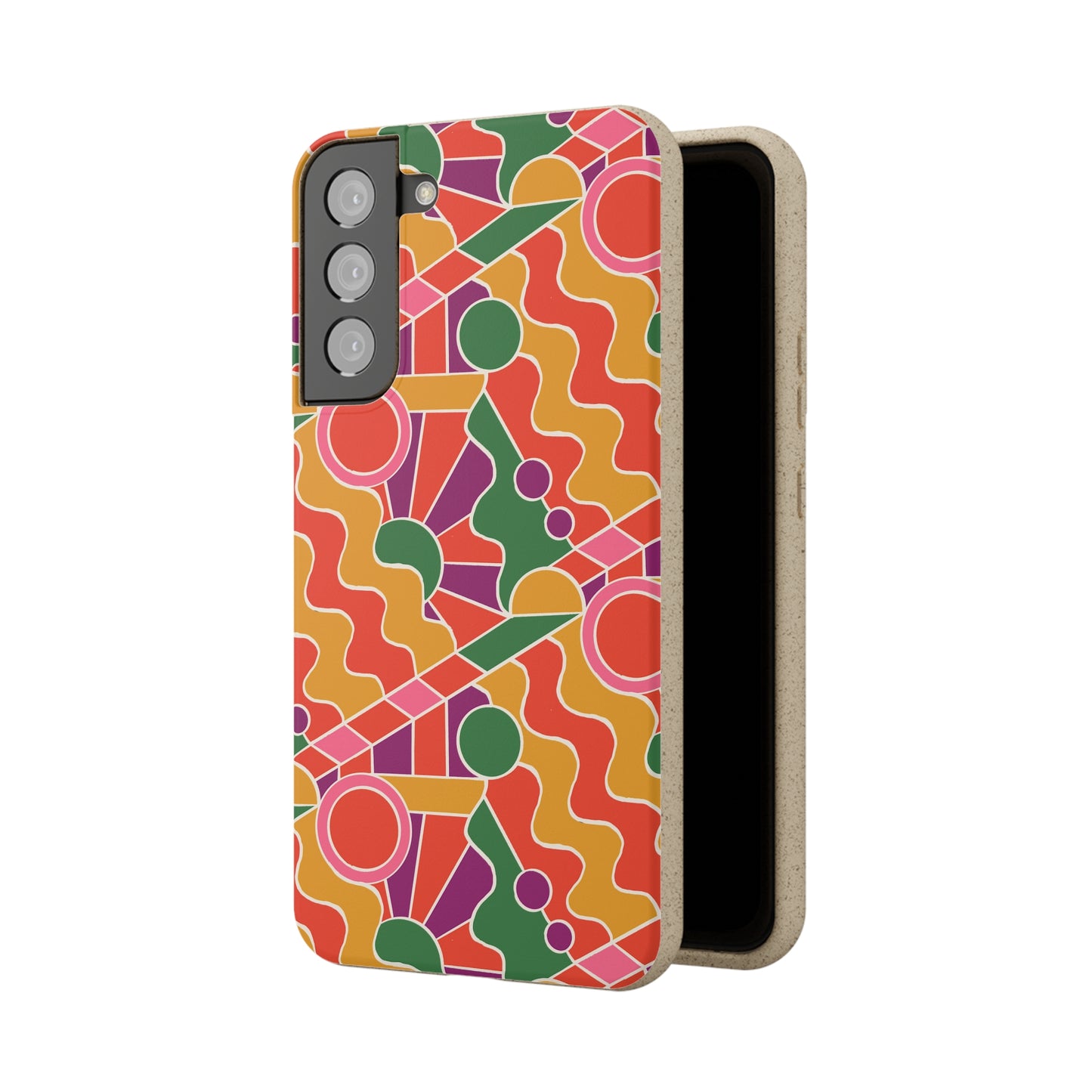 Day Trippin' Biodegradable Phone Case, purple, red, yellow and green