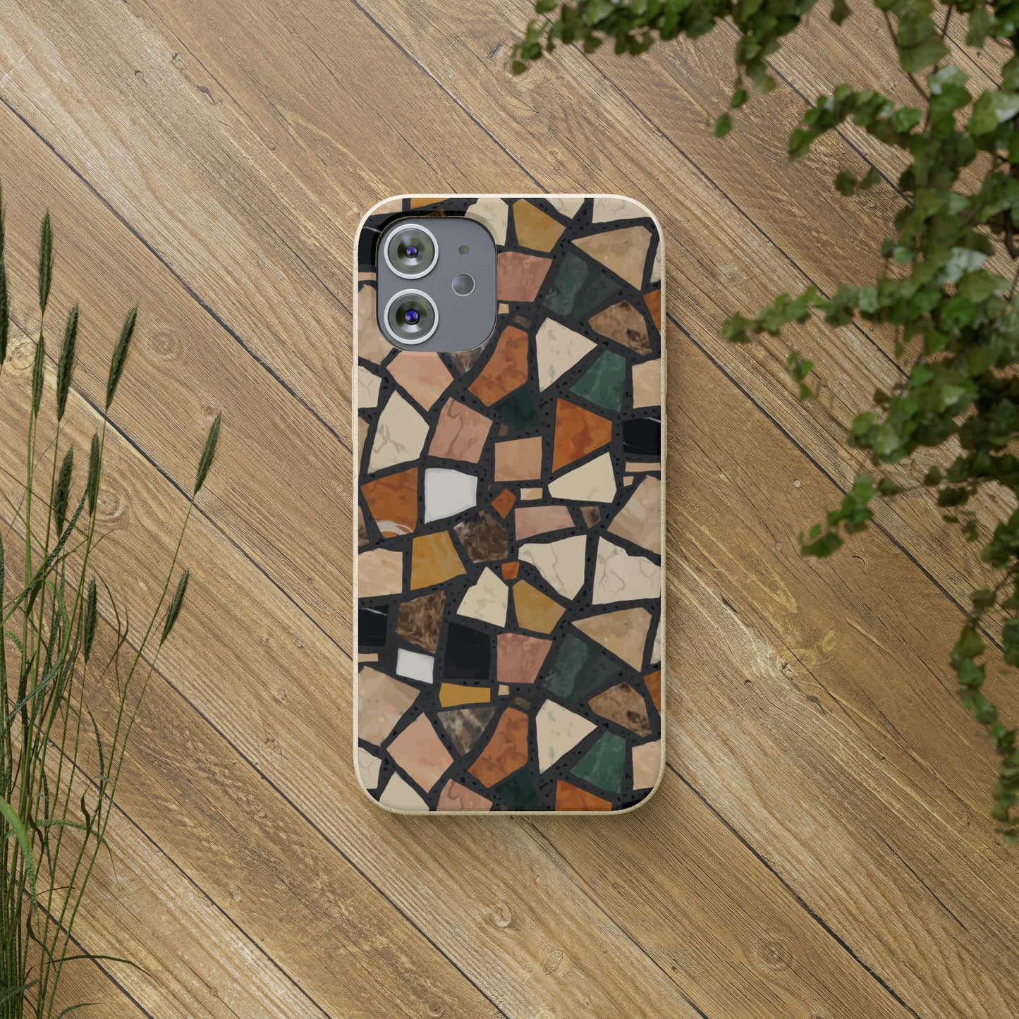 Dolce Terrazzo Biodegradable Phone Case, black