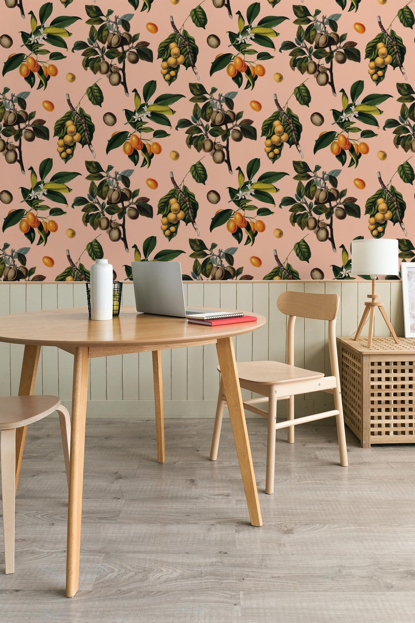 Vintage Orchard Wallpaper, peach