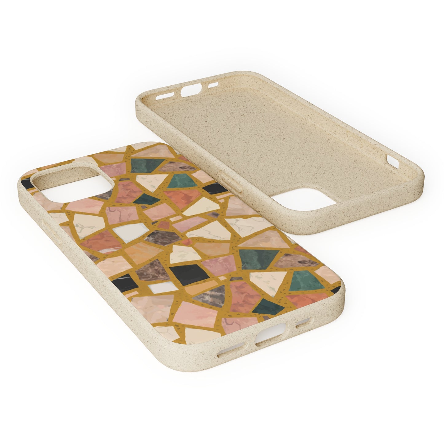 Dolce Terrazzo Biodegradable Phone Case, mustard yellow