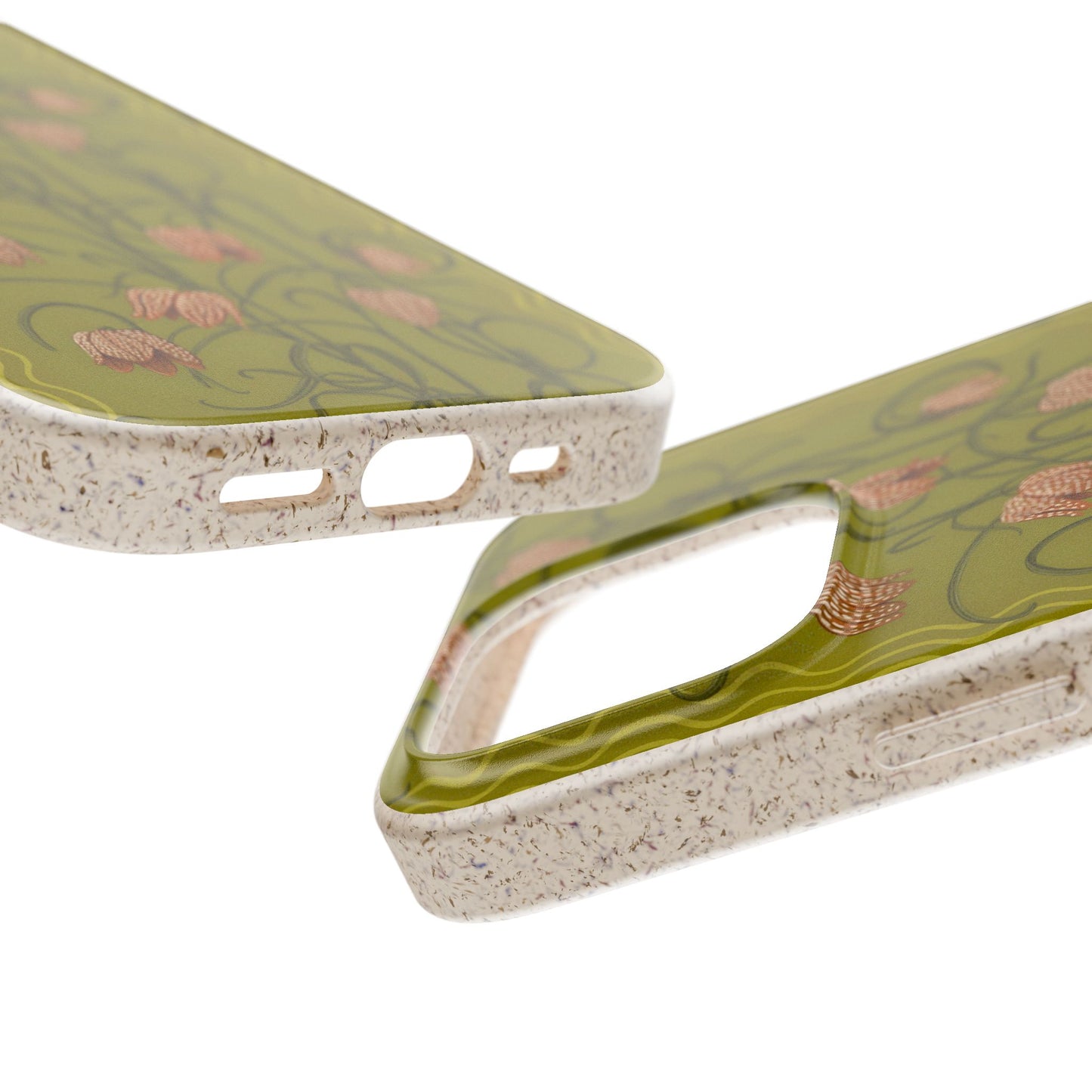 Campanas Phone Case - chartreuse and orange - Eco-Friendly, Biodegradable