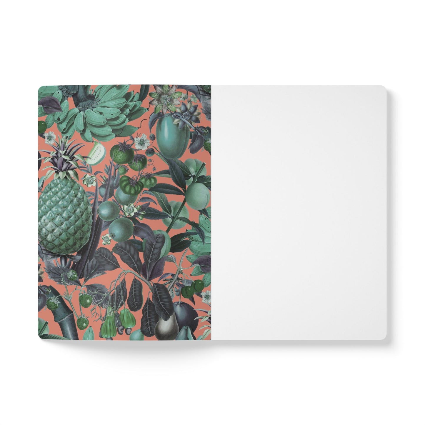 Juicy Fruit Softcover Personalized Journal, mint and coral (add your name)