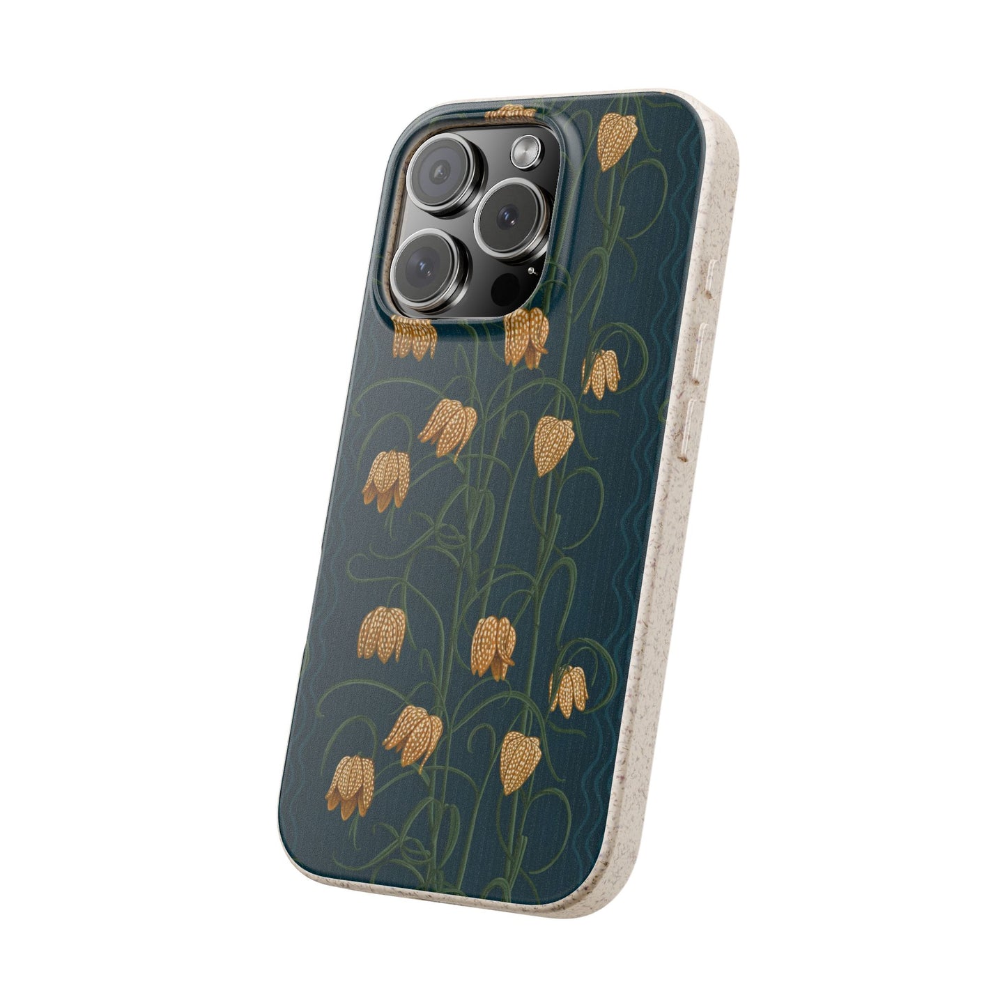 Campanas Phone Case - dark blue and goldenrod - Eco-Friendly, Biodegradable