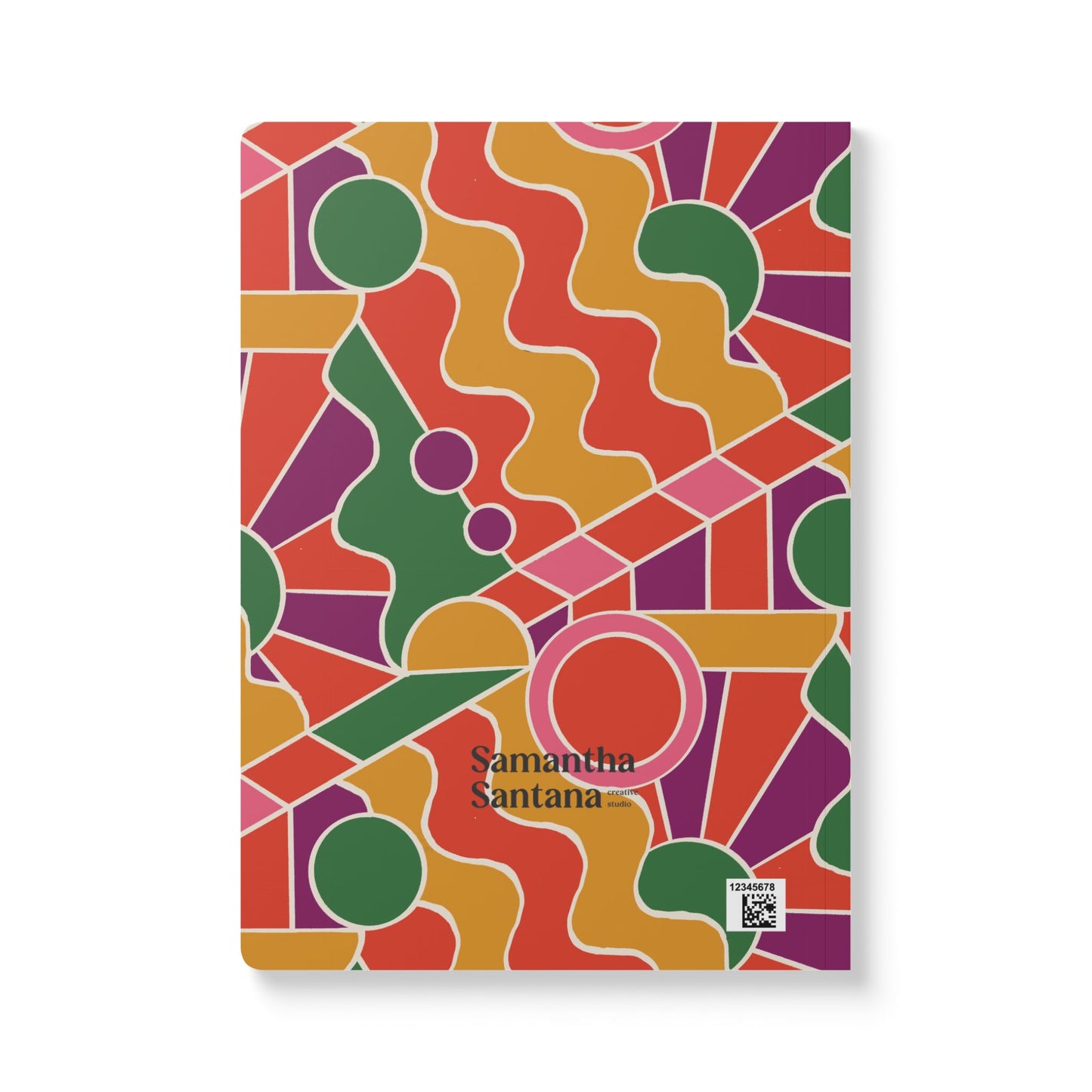 Day Trippin' Softcover Personalized Journal, purple, red, yellow and green (add your name here)