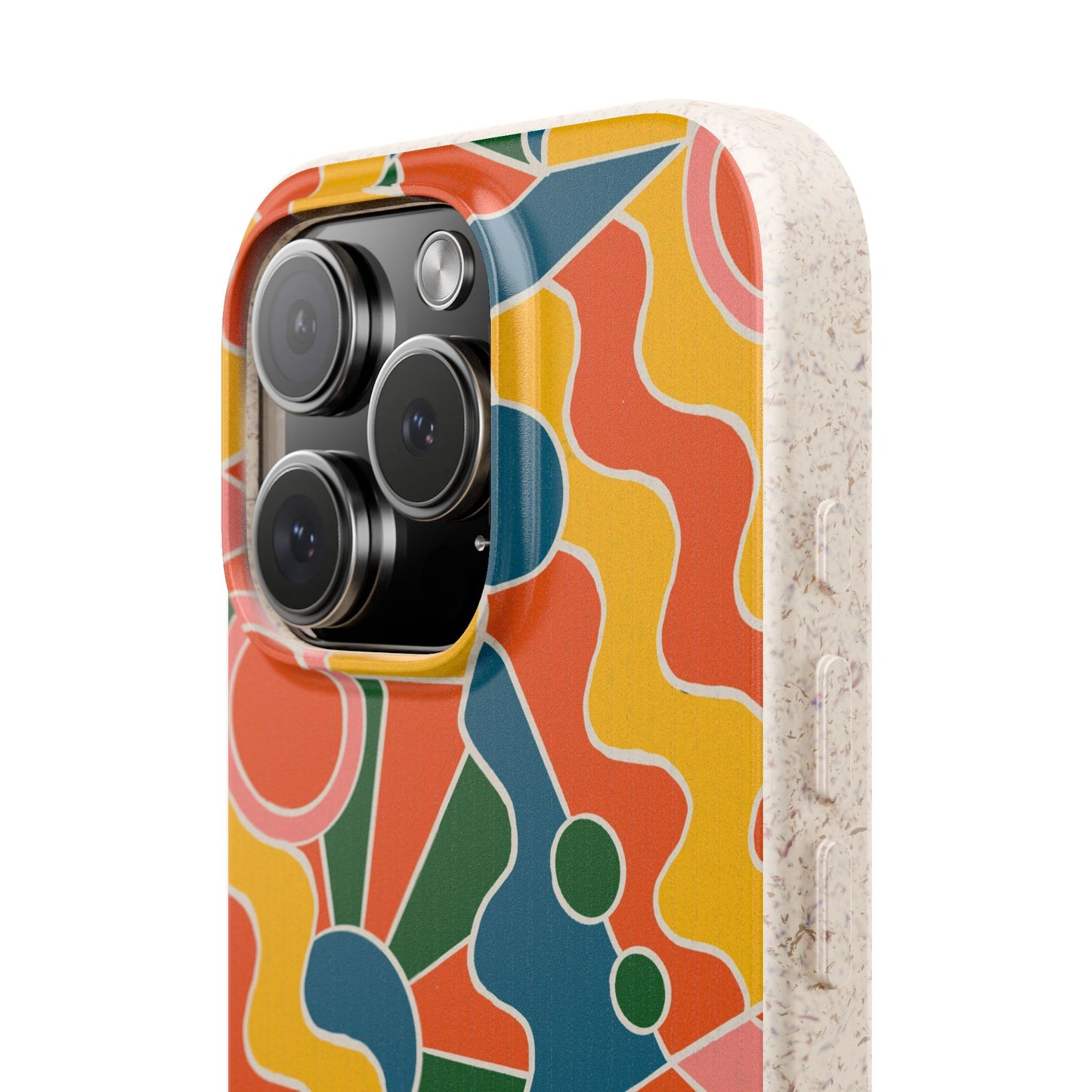 Day Trippin' Phone Case - yellow, orange, pink and green - Eco-Friendly, Biodegradable