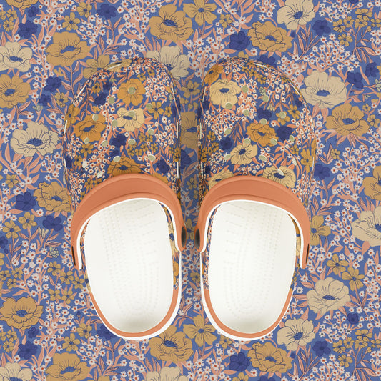 Wildflower Meadow Kid's EVA Foam Clogs, royal blue
