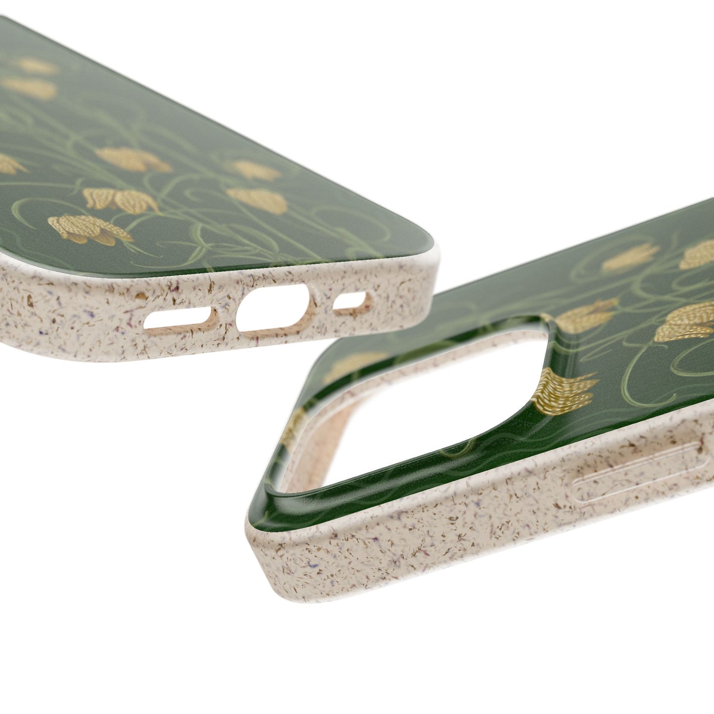 Campanas Phone Case - green and ocher - Eco-Friendly, Biodegradable
