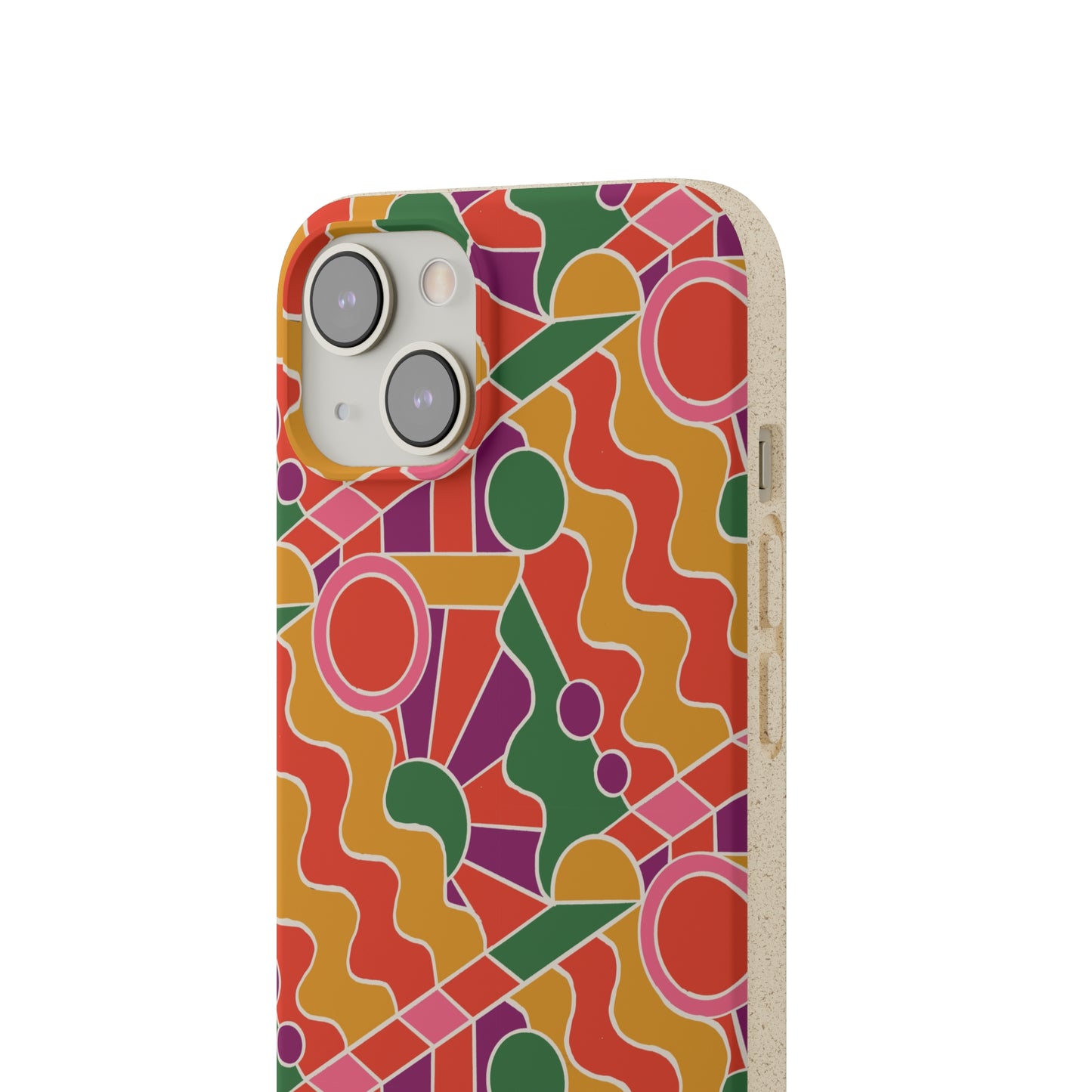 Day Trippin' Biodegradable Phone Case, purple, red, yellow and green