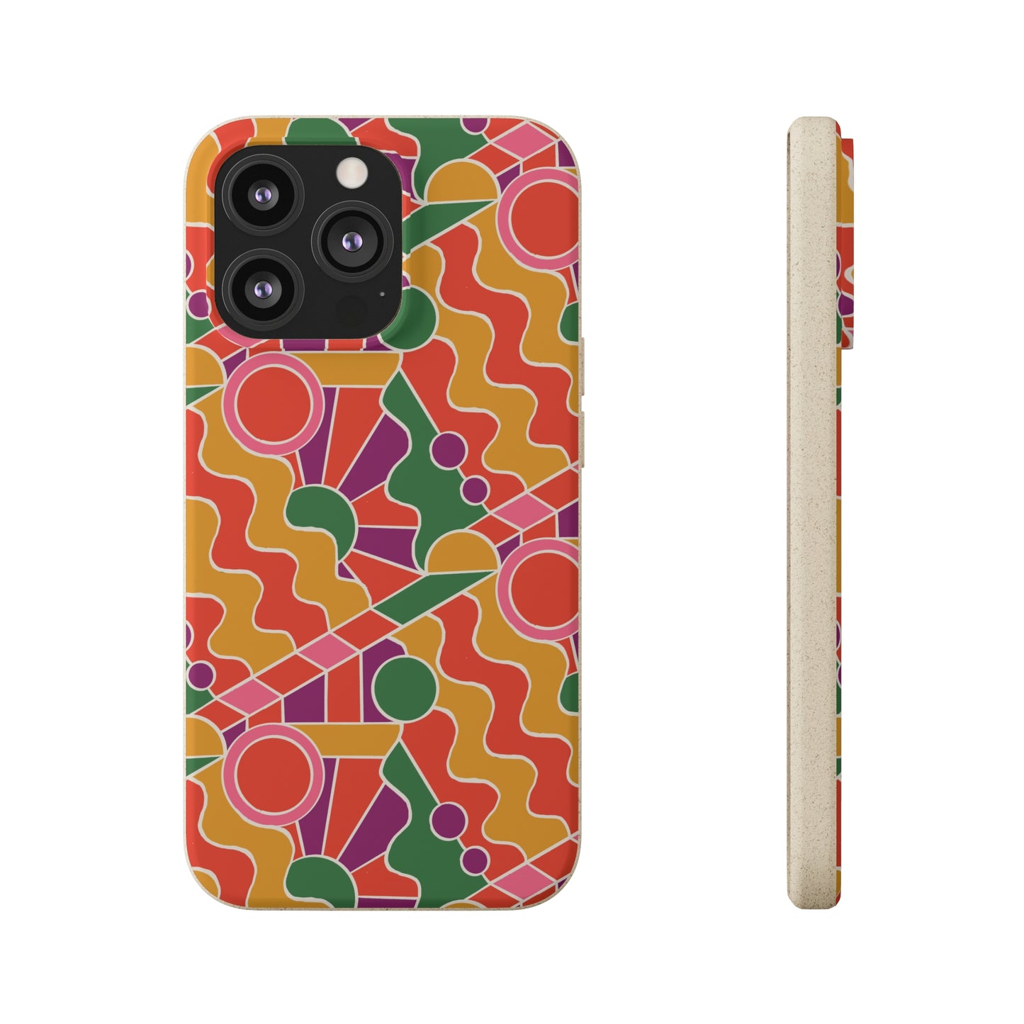 Day Trippin' Biodegradable Phone Case, purple, red, yellow and green