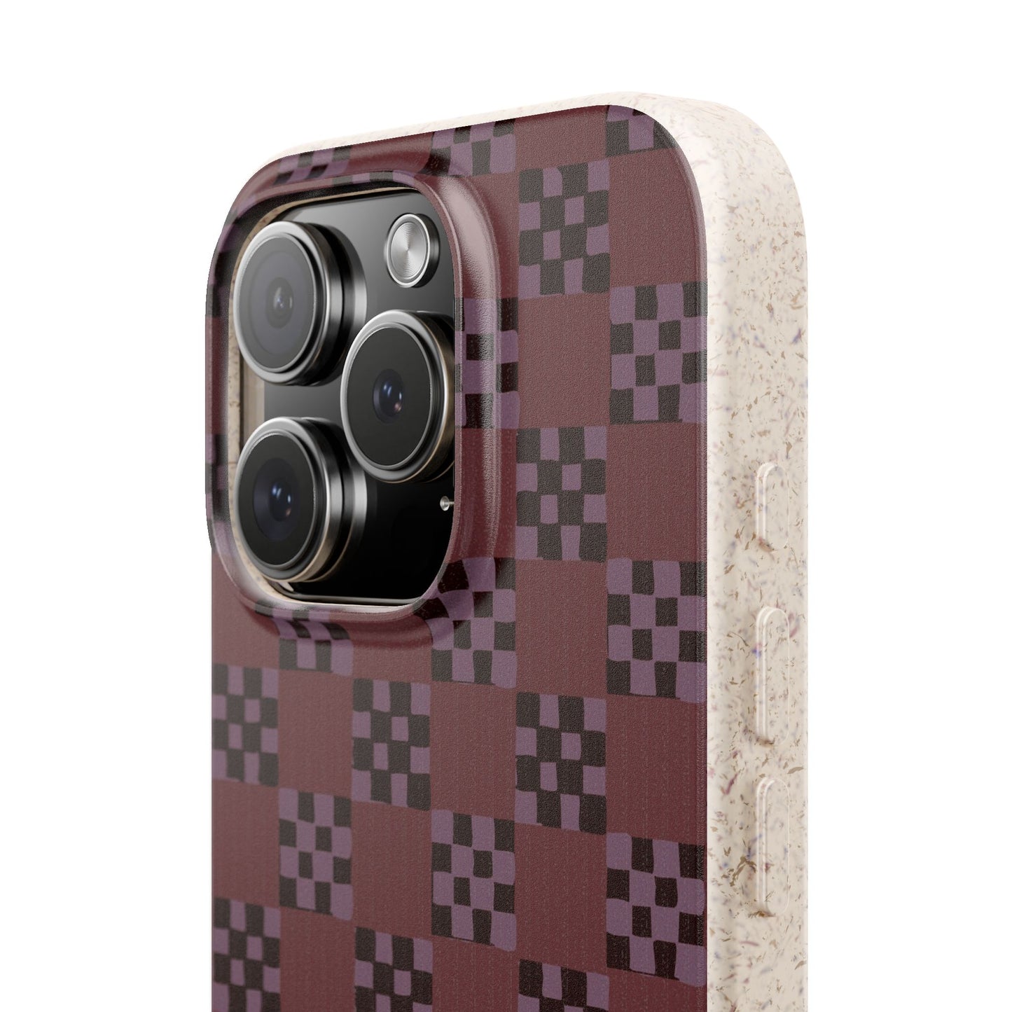 Checkered Quilt Phone Case - eggplant - Eco-Friendly, Biodegradable