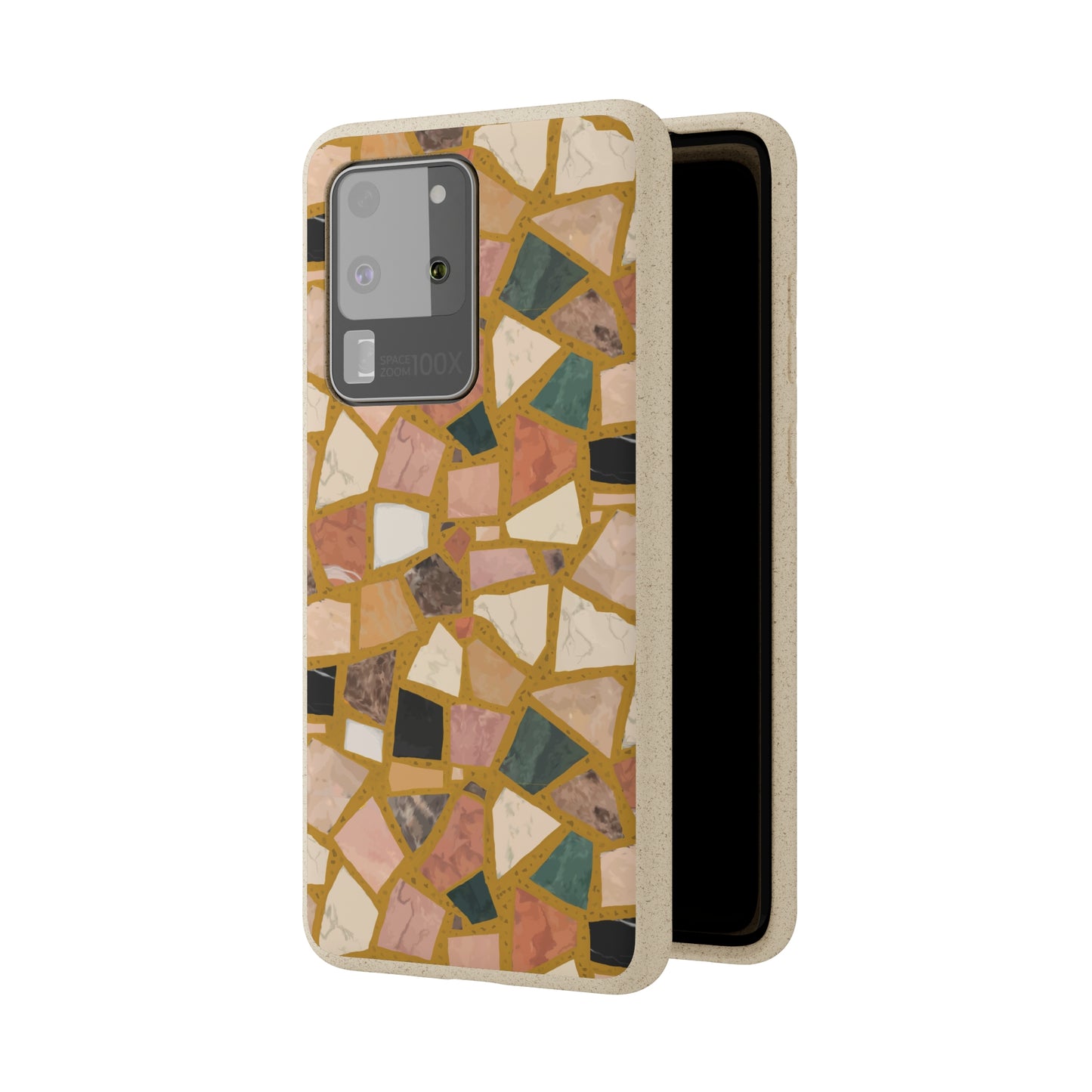 Dolce Terrazzo Biodegradable Phone Case, mustard yellow