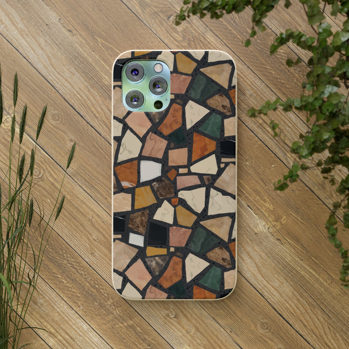 Dolce Terrazzo Biodegradable Phone Case, black