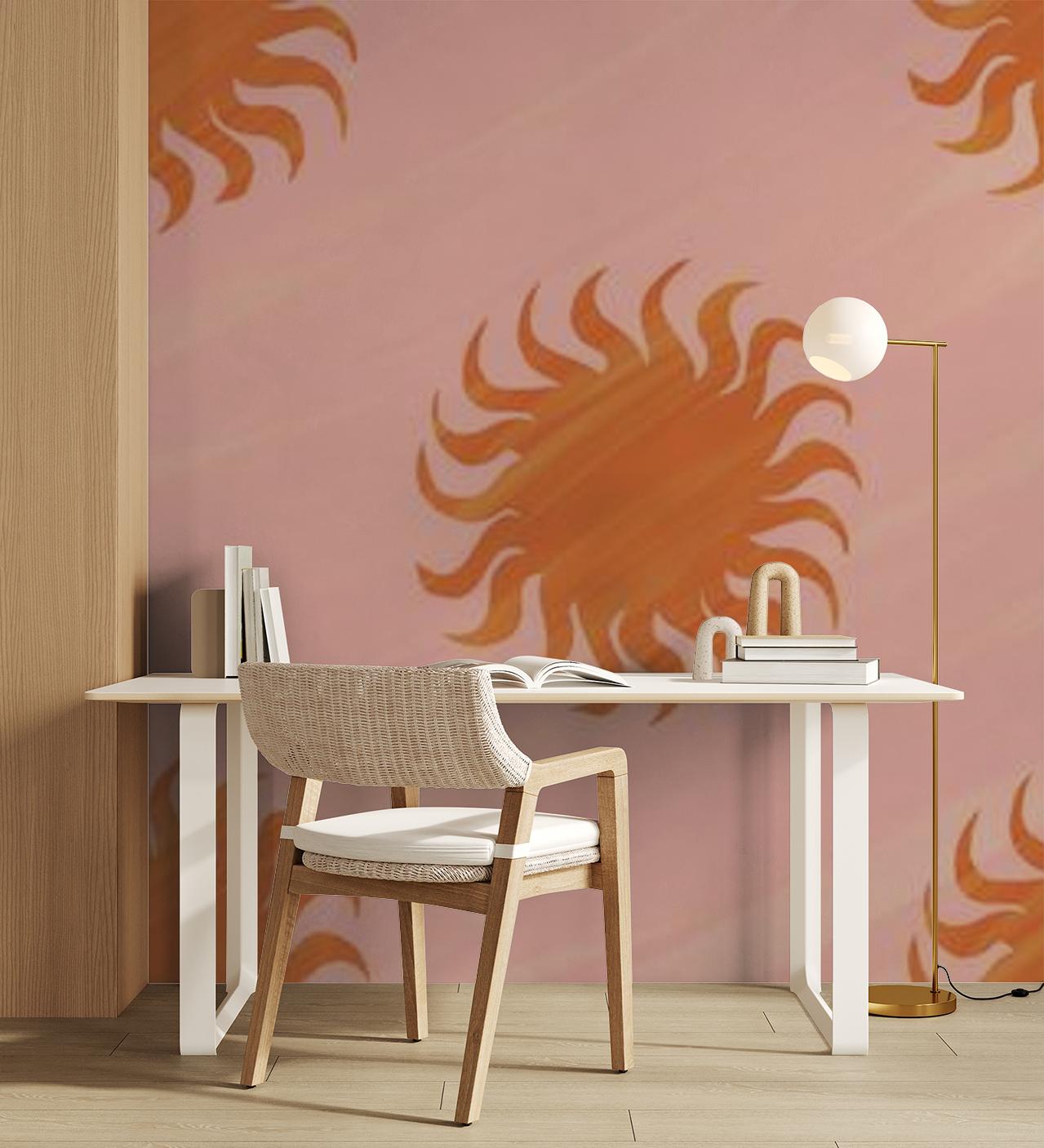 Sol Mural, pink & orange