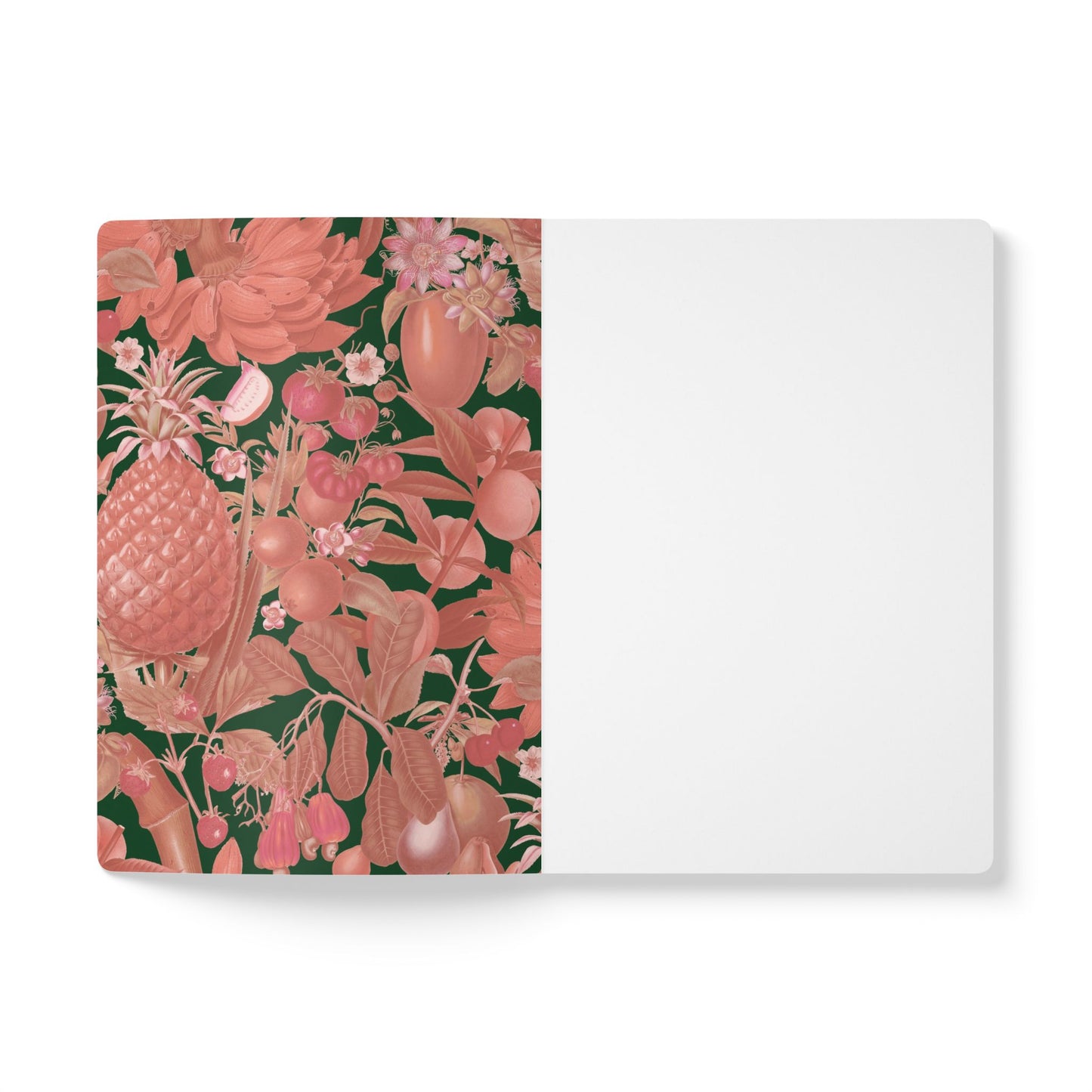 Juicy Fruit Softcover Personalized Journal, peach and green (add your name)